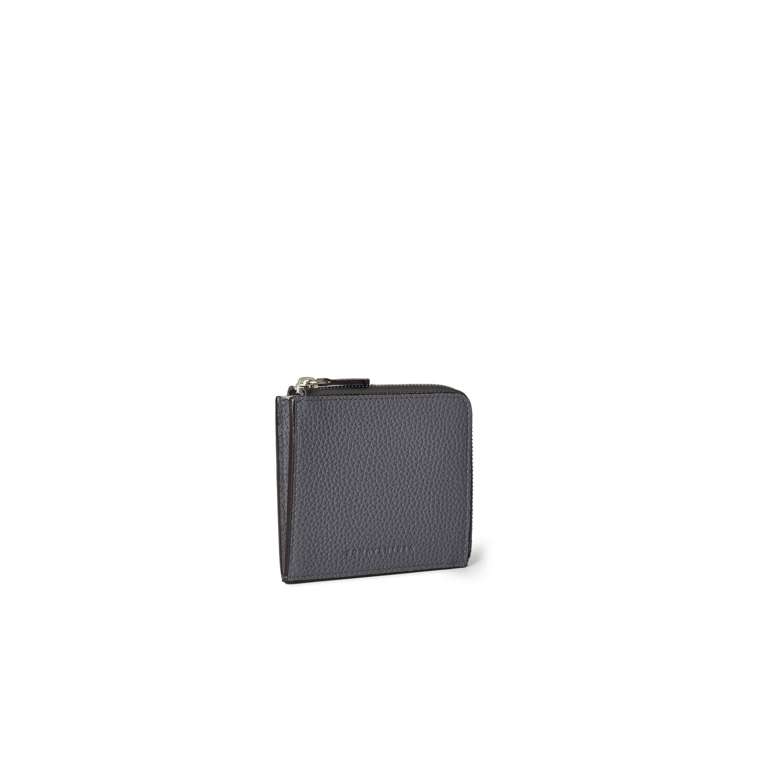 L-Zip Wallet Shrink Leather (Charcoal Gray × True Gray)