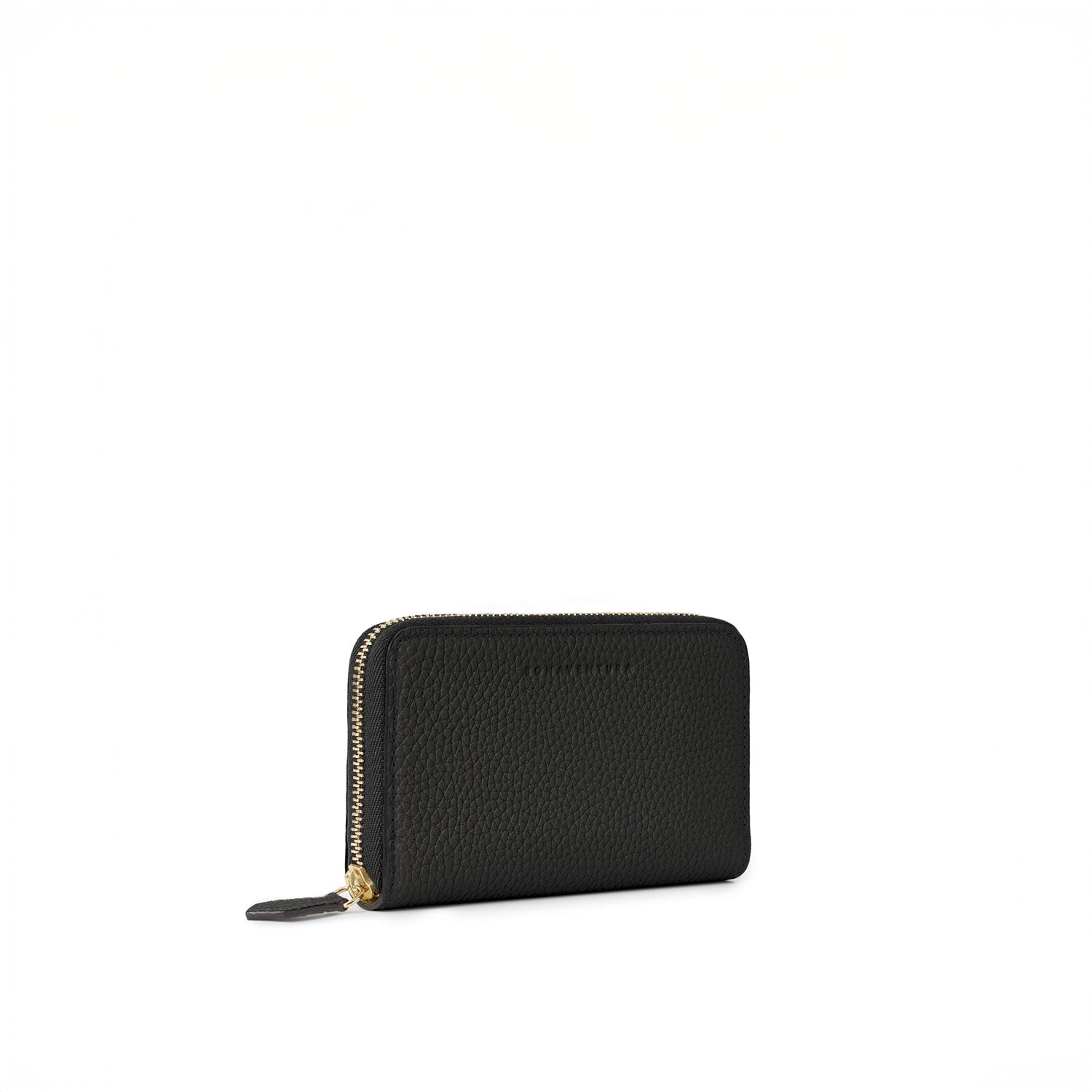 Compact Wallet Shrink Leather (Black × Navy)