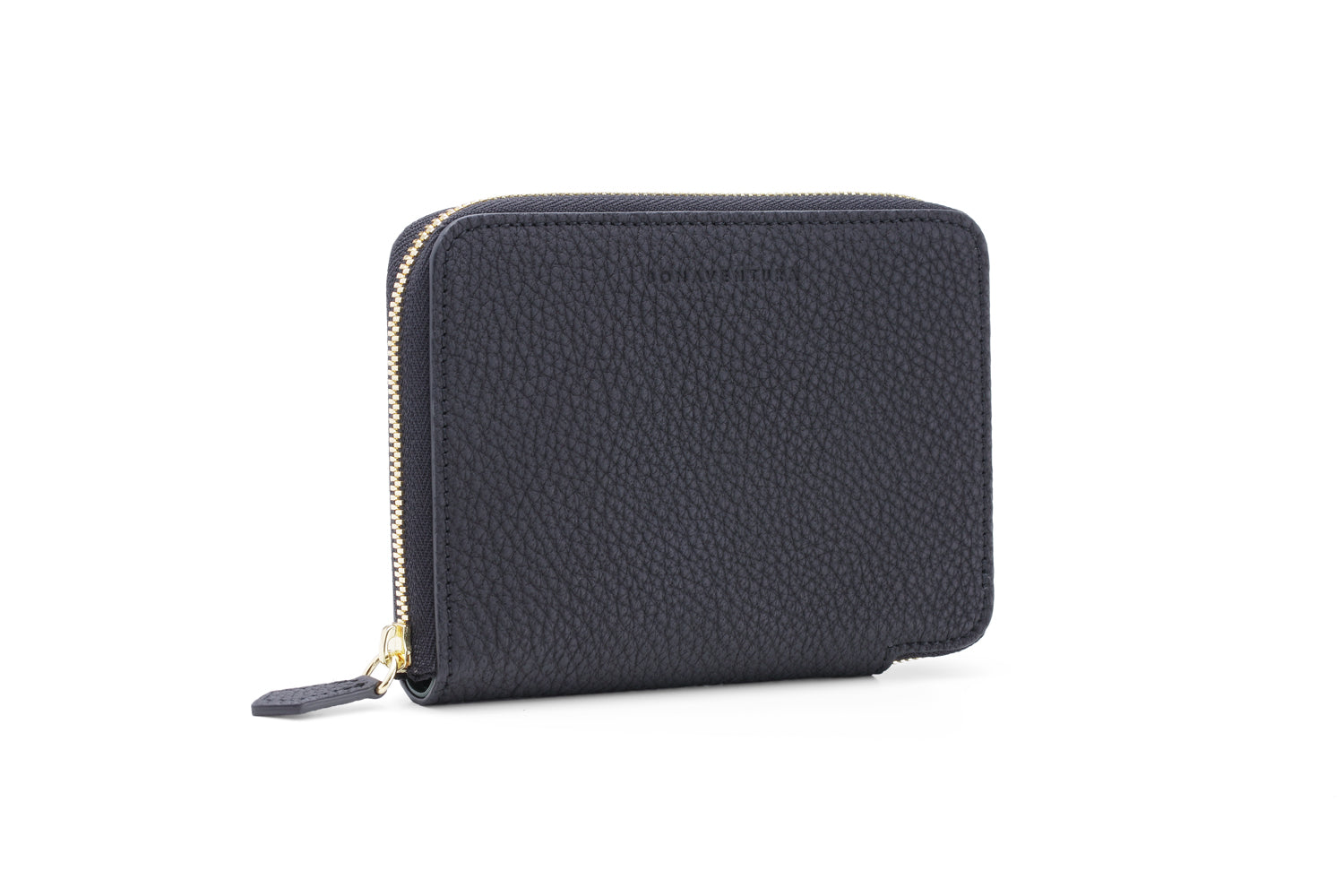 Medium Zip Wallet Shrink Leather (Black × Green)