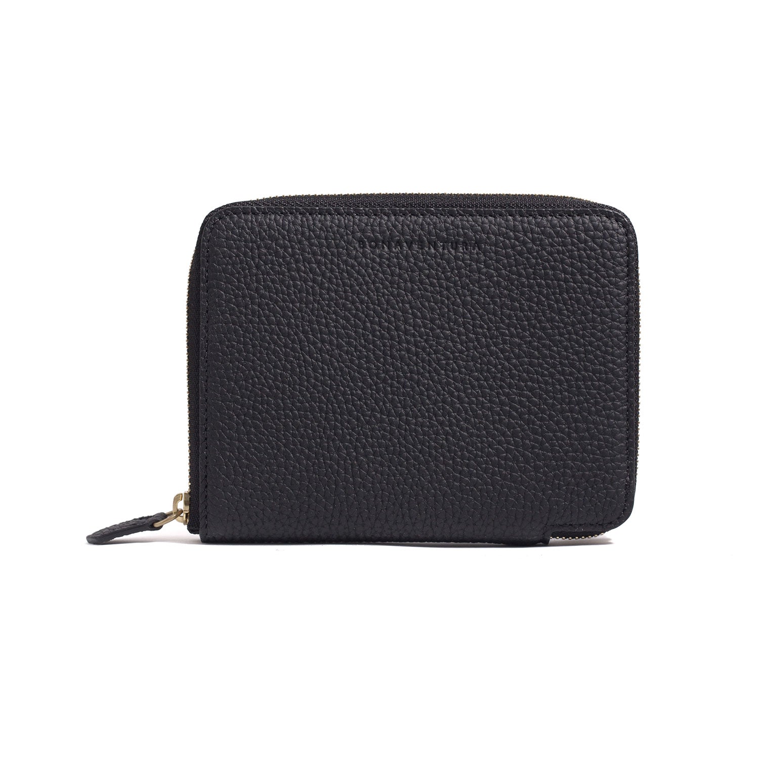 Medium Zip Wallet Shrink Leather (Black × Royal Blue)