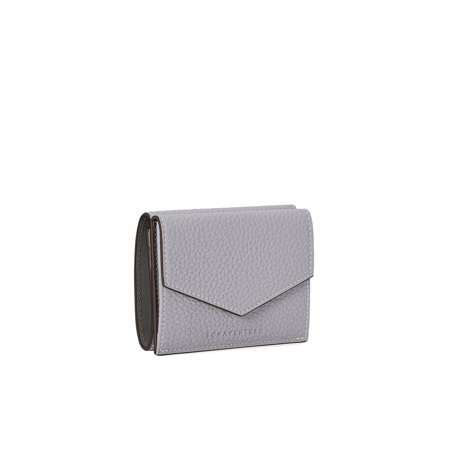 Small Wallet Shrink Leather (True Gray × Charcoal Gray)