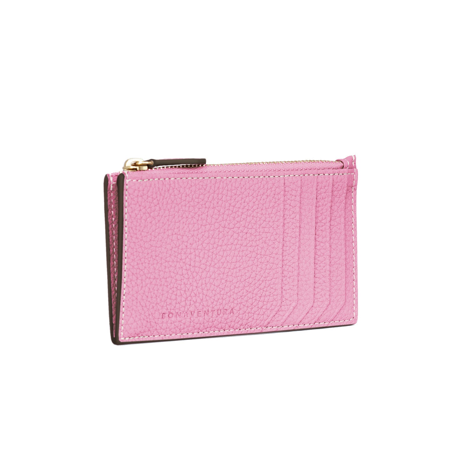 Mini Zip Wallet Shrink Leather (Taffy Pink)