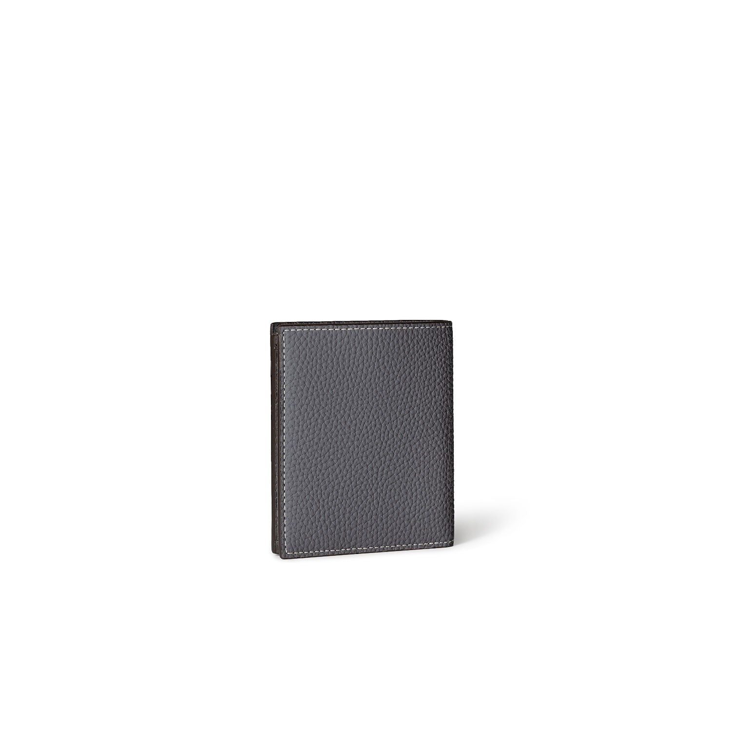 Bi-fold Wallet All Shrink Leather (Charcoal Gray)