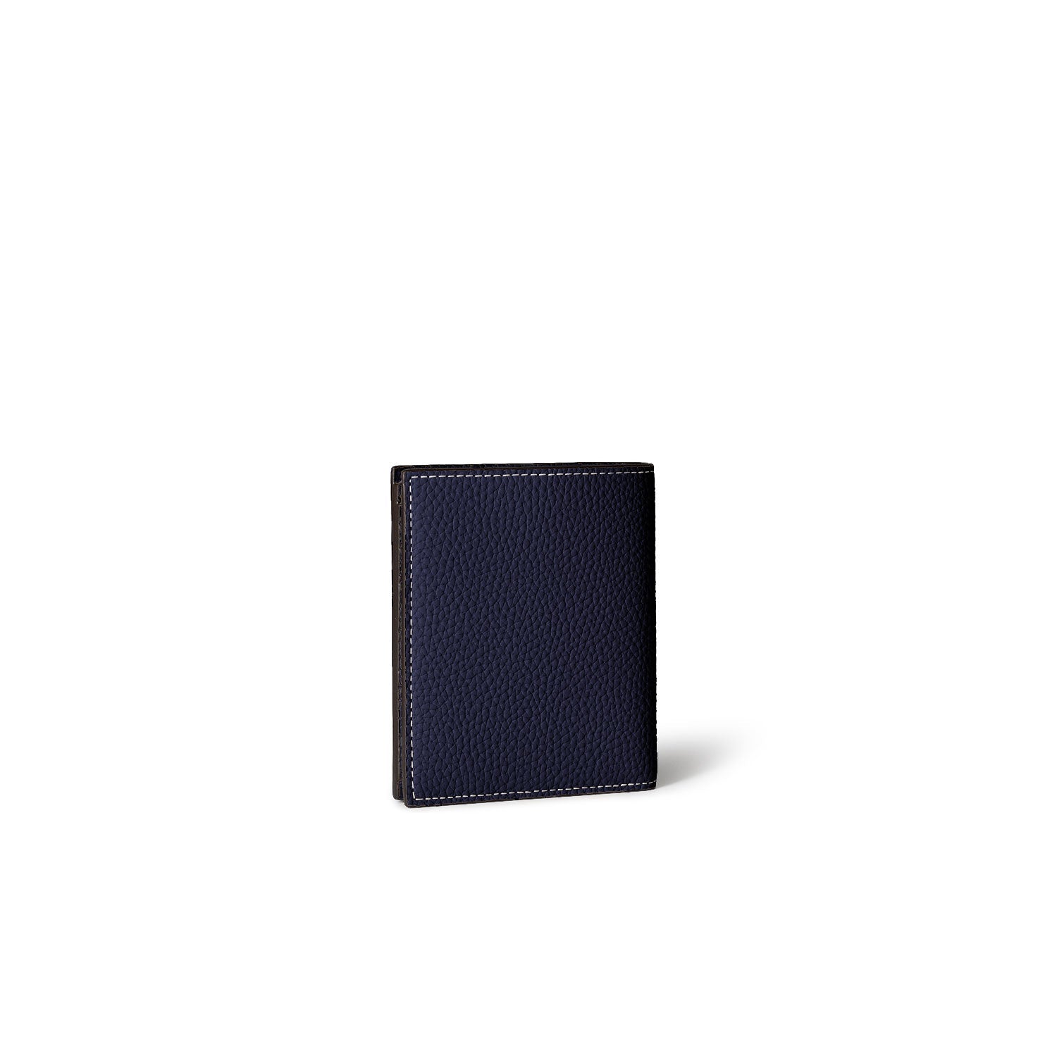 Bi-fold Wallet All Shrink Leather (Navy)