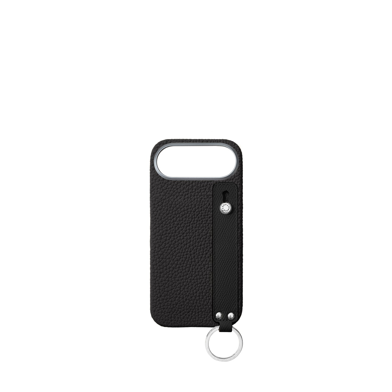 iPhone Air Back Cover Case with Handle Shrink Leather (Black - Silver)