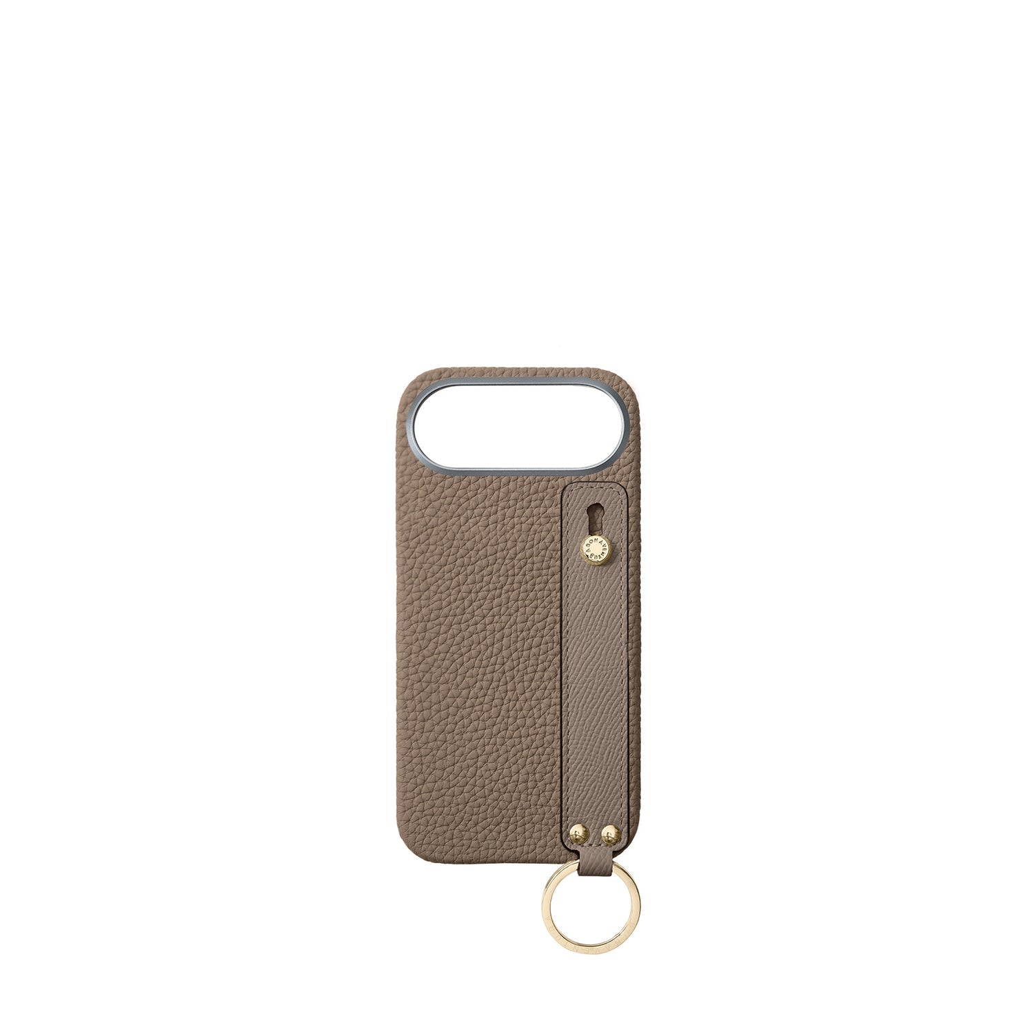 iPhone Air Back Cover Case with Handle Shrink Leather (Etoupe - Gold)
