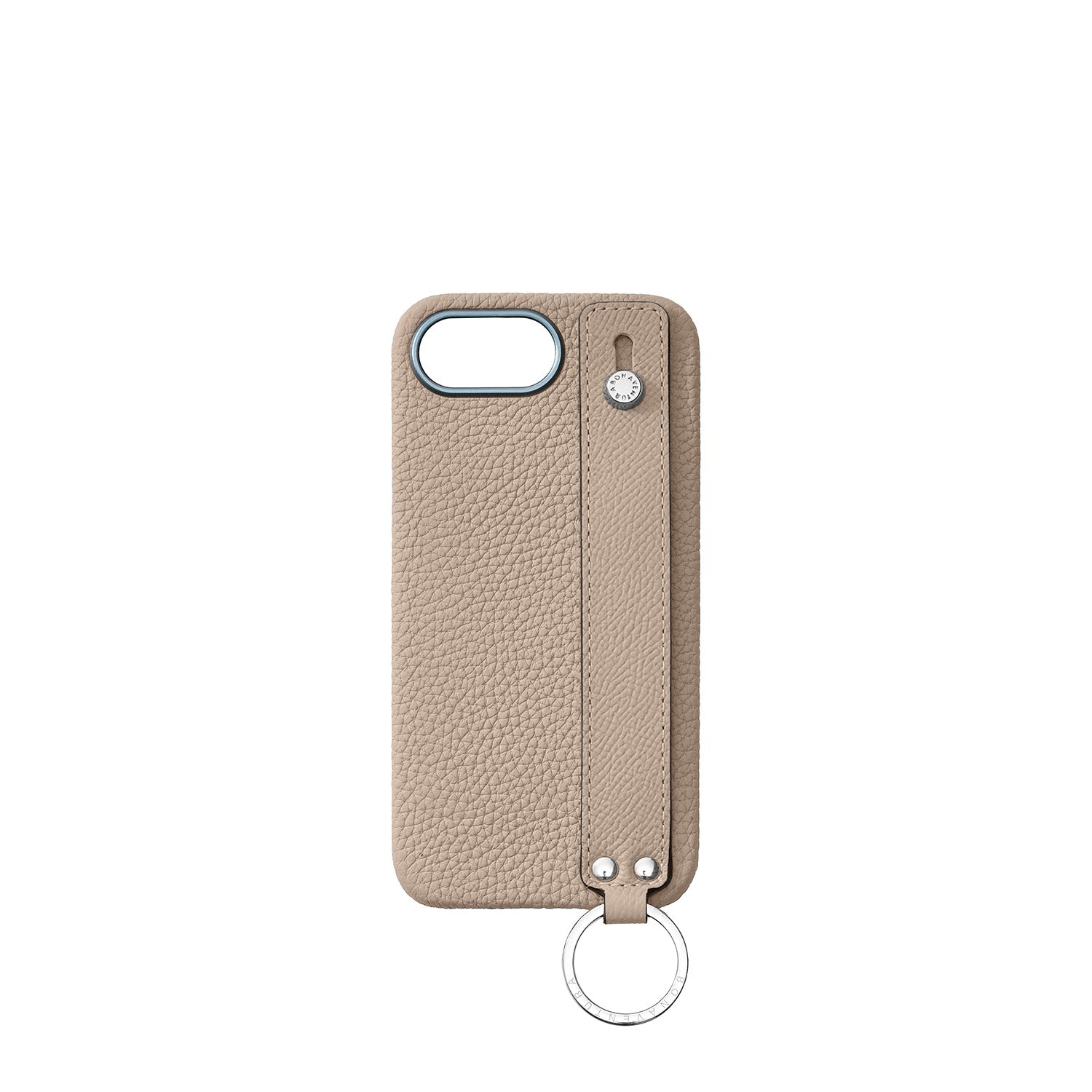 iPhone 16e Back Cover Case with Handle Shrink Leather (Greige)