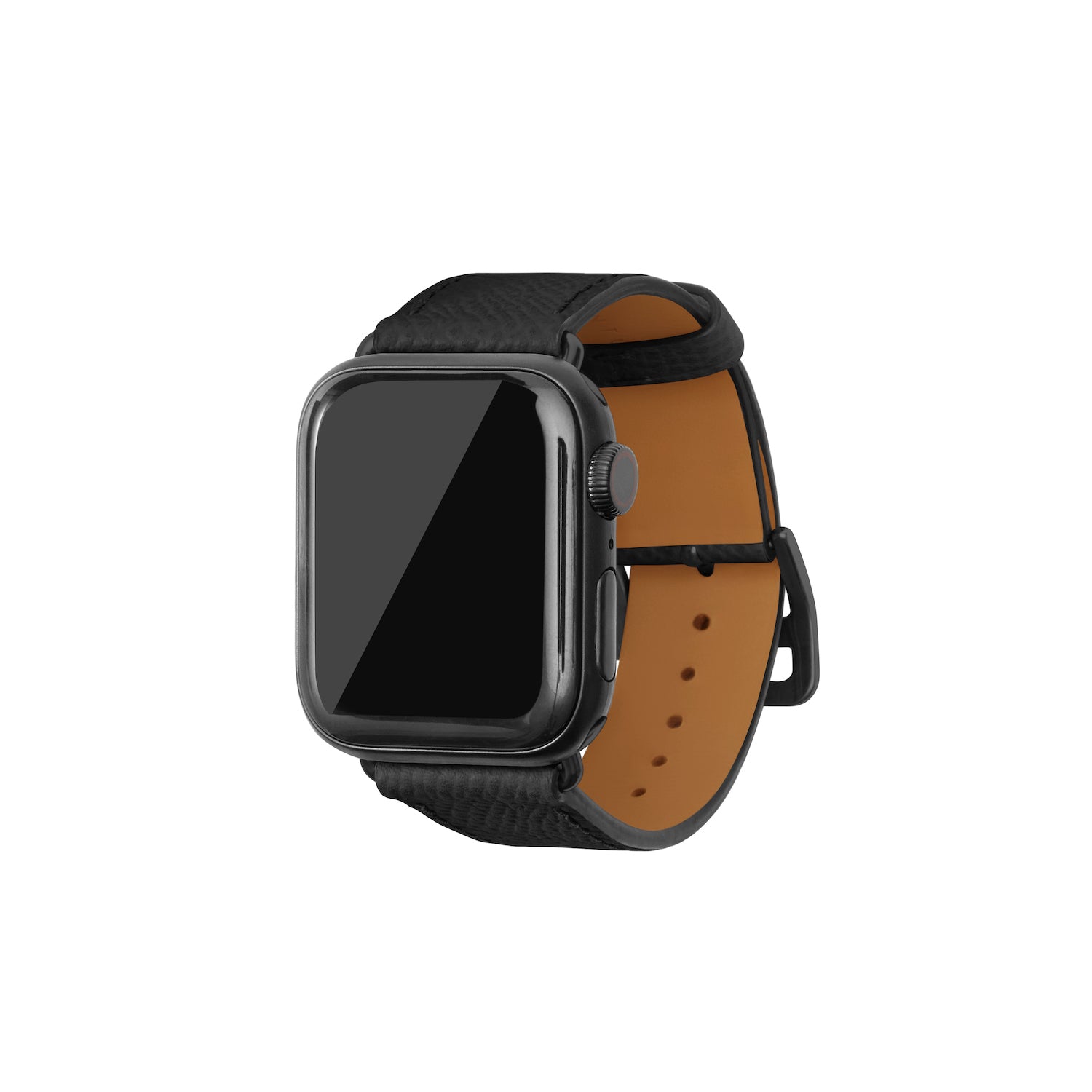 Apple Watch Band Nobile Leather (Black Adapter) (Black - 38mm/40mm/41mm/42mm - M / L)
