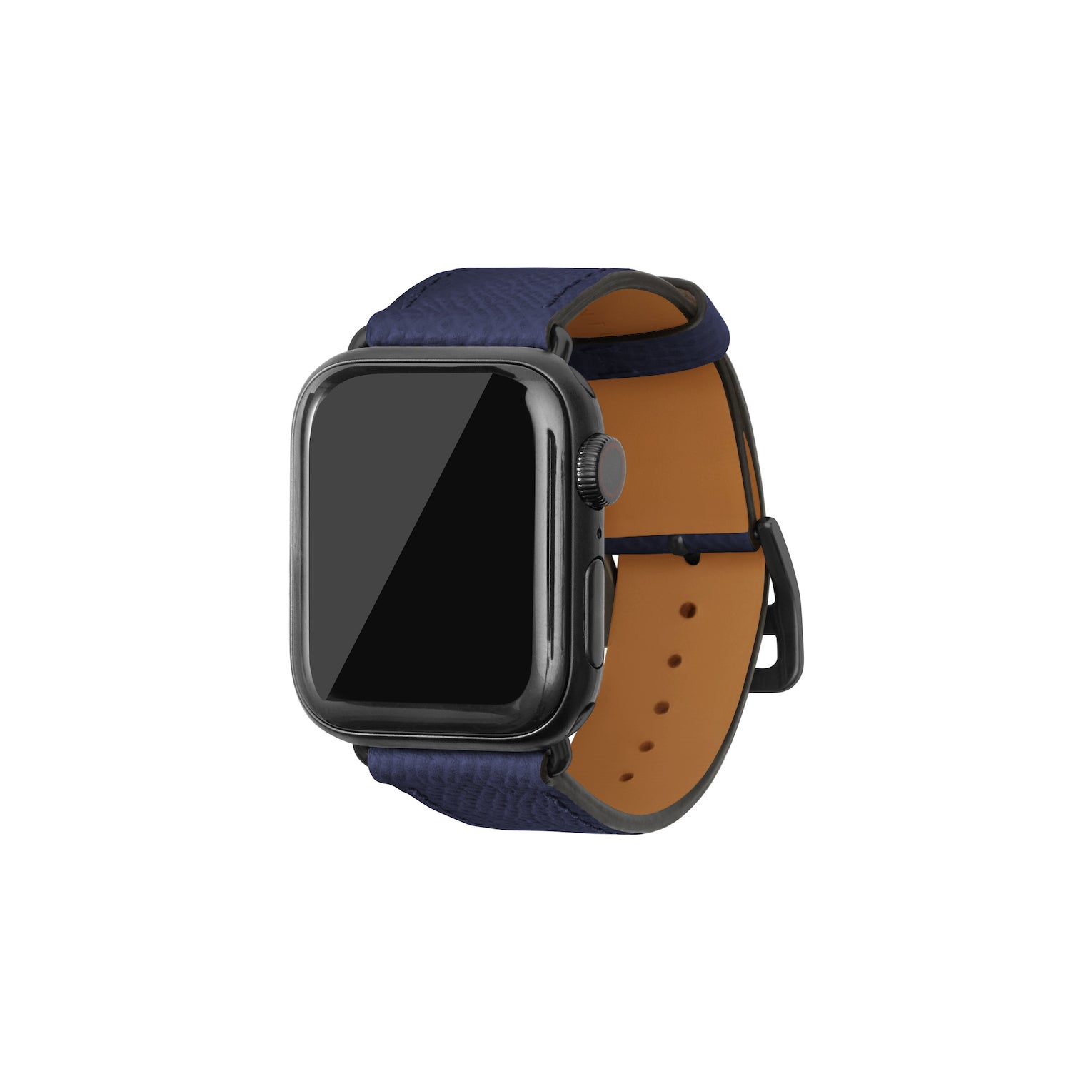 Apple Watch Band Nobile Leather (Black Adapter) (Navy - 38mm/40mm/41mm/42mm - M / L)