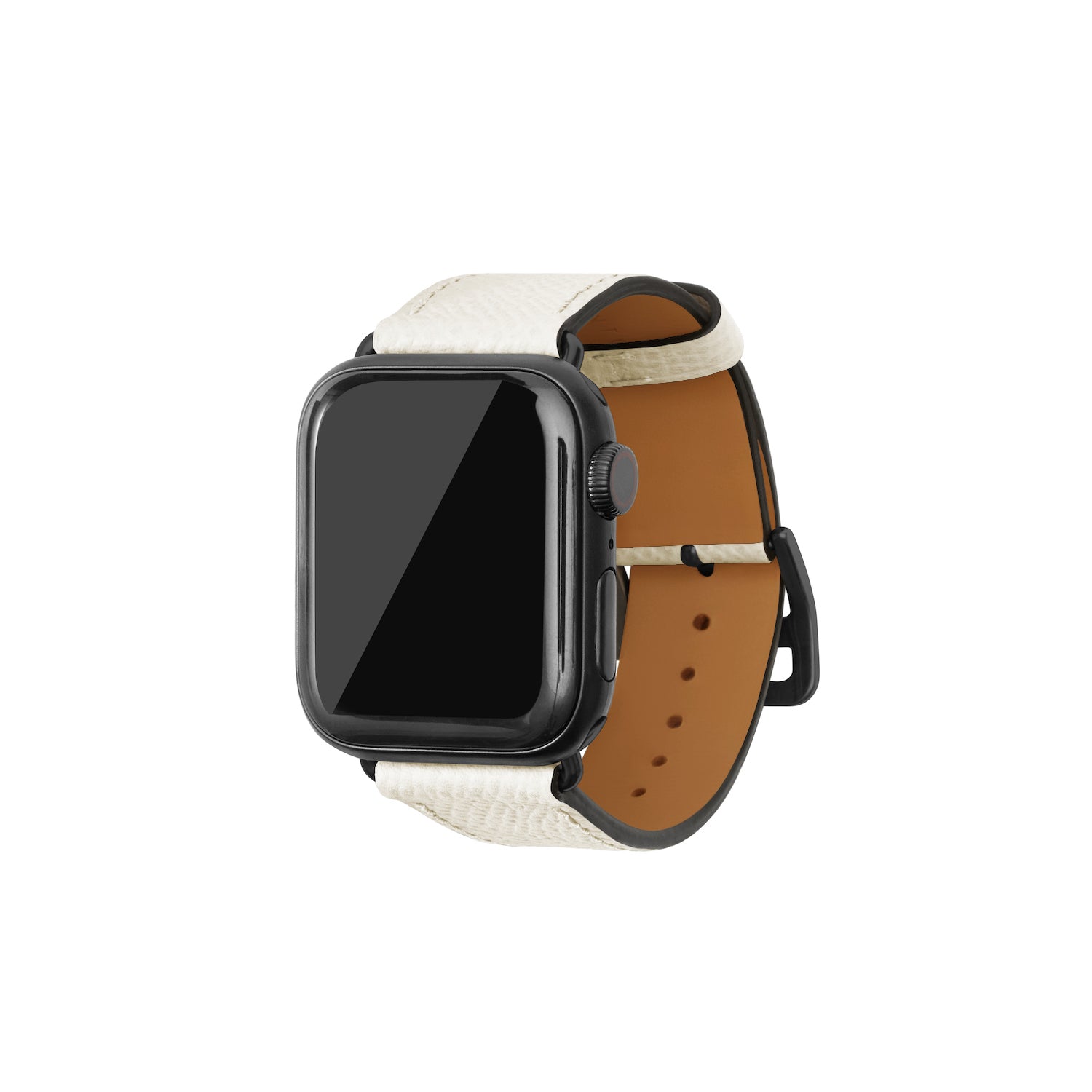 Apple Watch Band Nobile Leather (Black Adapter) (White - 38mm/40mm/41mm/42mm - M / L)