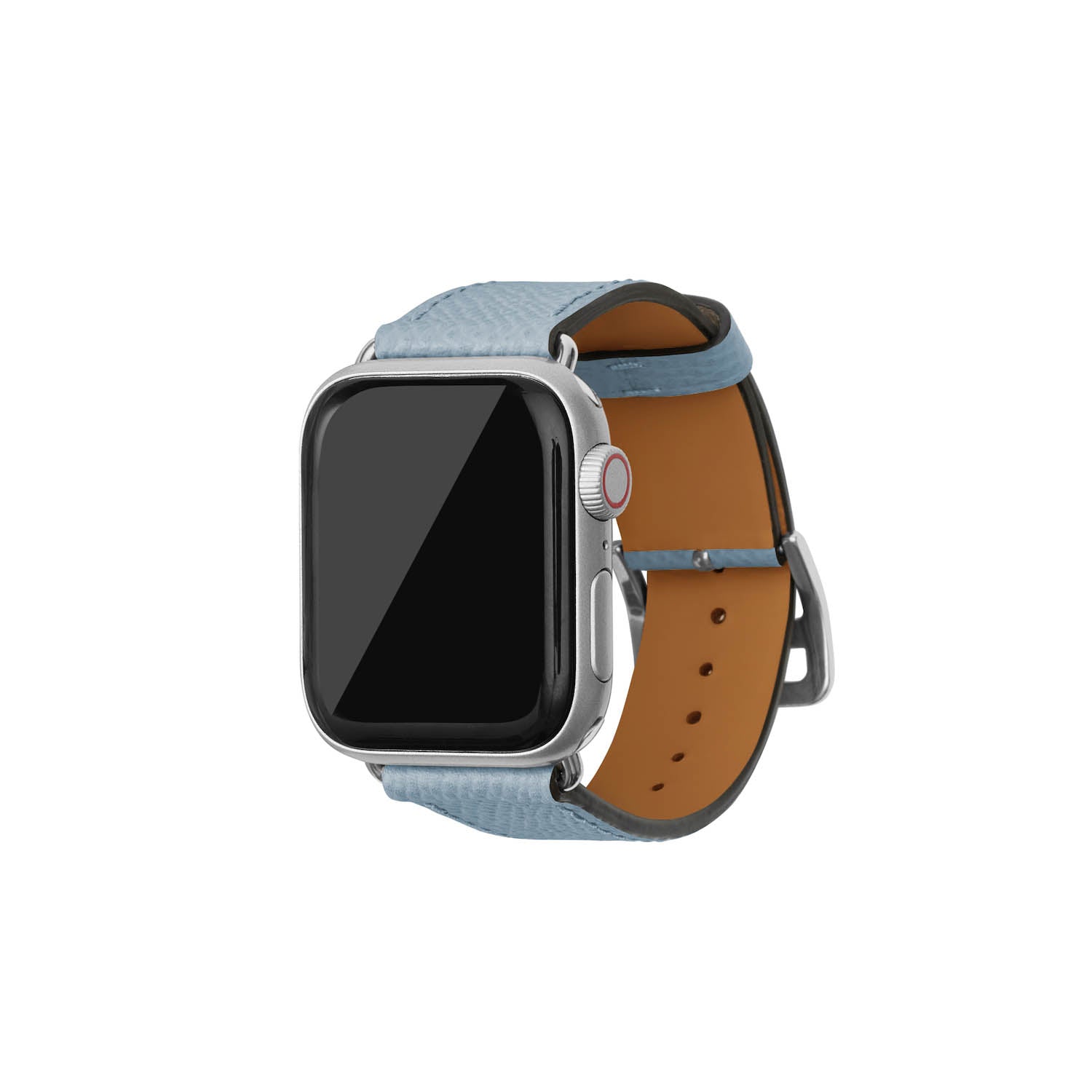 Apple Watch Band Nobile Leather (Silver Adapter - Blue Lin - 38mm/40mm/41mm/42mm - M / L)