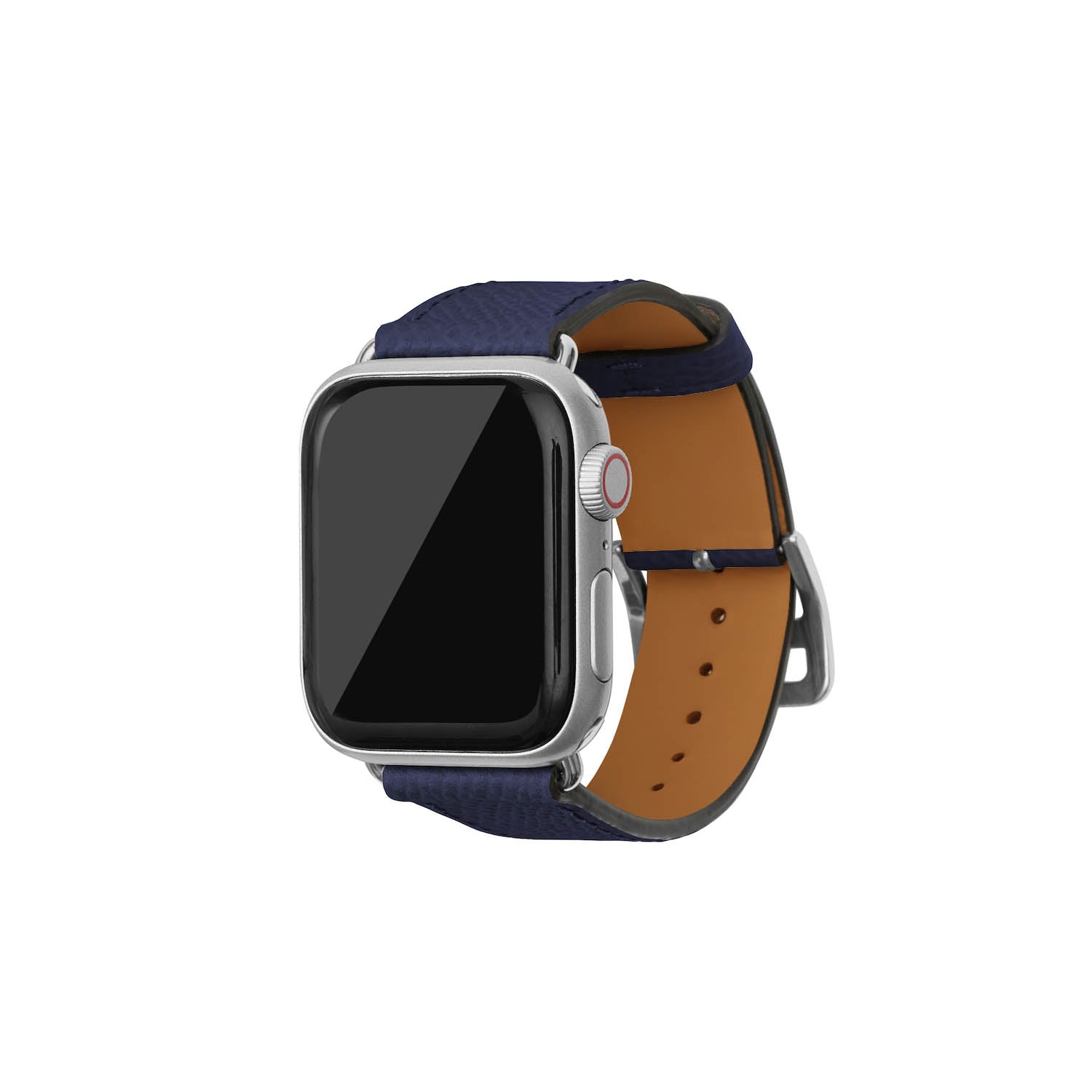 Apple Watch Band Nobile Leather (Silver Adapter) (Navy - 38mm/40mm/41mm/42mm - M / L)