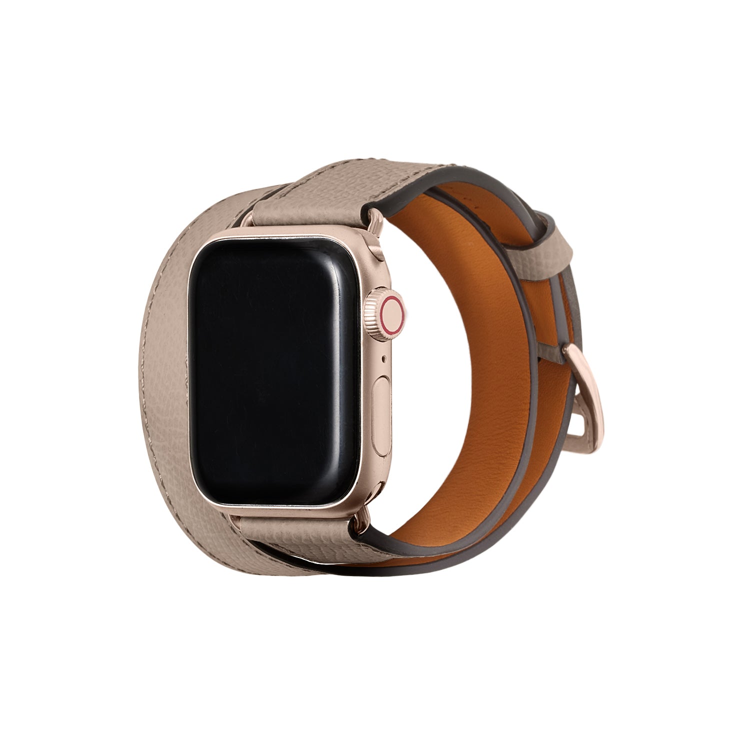 Double Tour Apple Watch Band Nobile Leather (Gold Adapter) (Greige - 38mm/40mm/41mm/42mm - S / M)