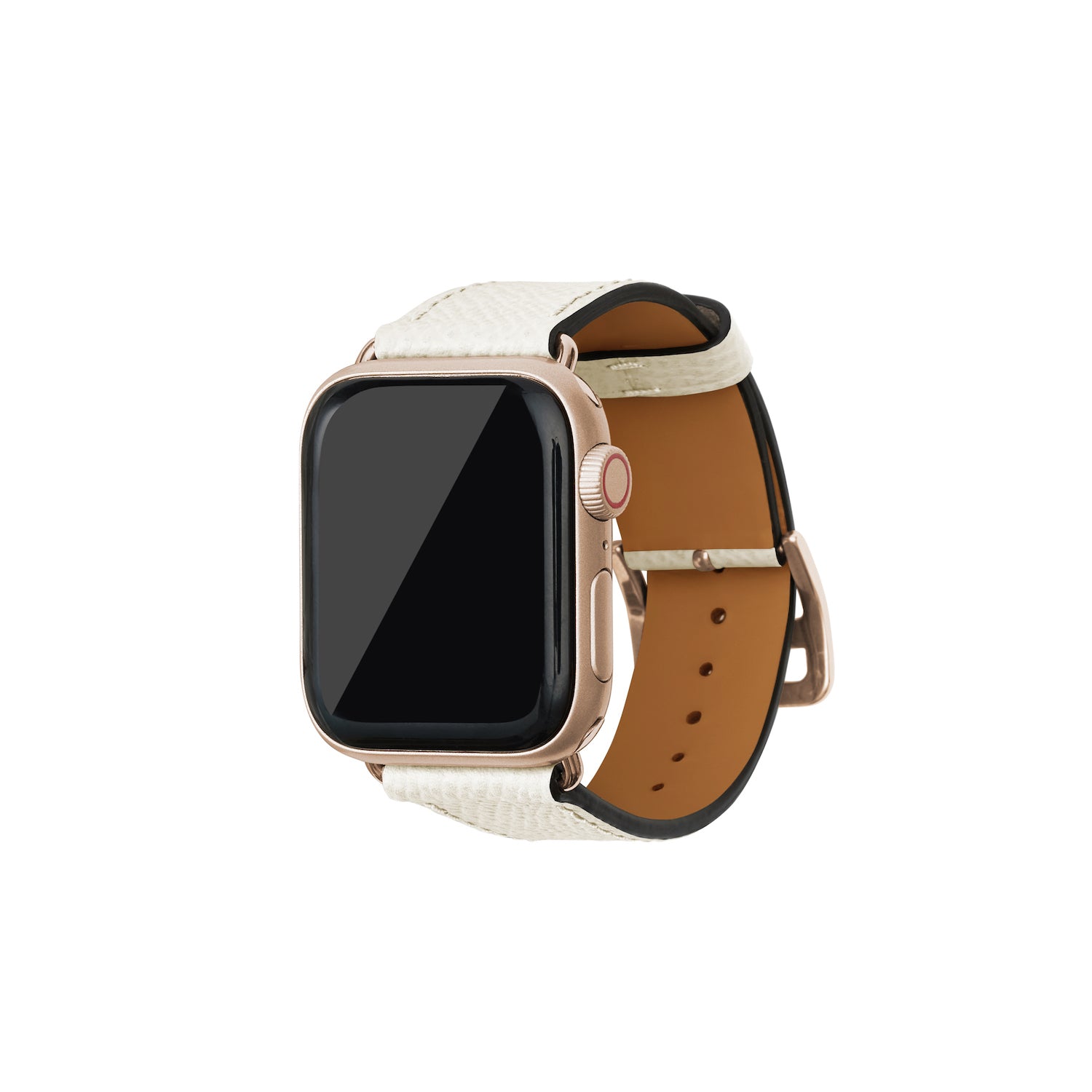 Apple Watch Band Nobile Leather (Gold Adapter) (White - 38mm/40mm/41mm/42mm - S / M)