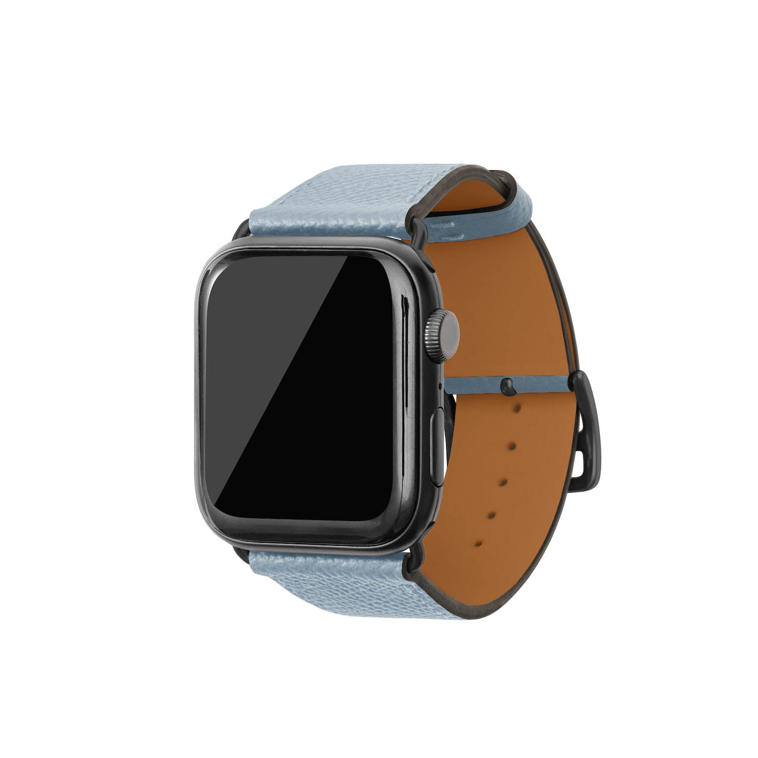 Apple Watch Band Nobile Leather (Black Adapter) (Blue Lin - 44mm/45mm/46mm/49mm - M / L)