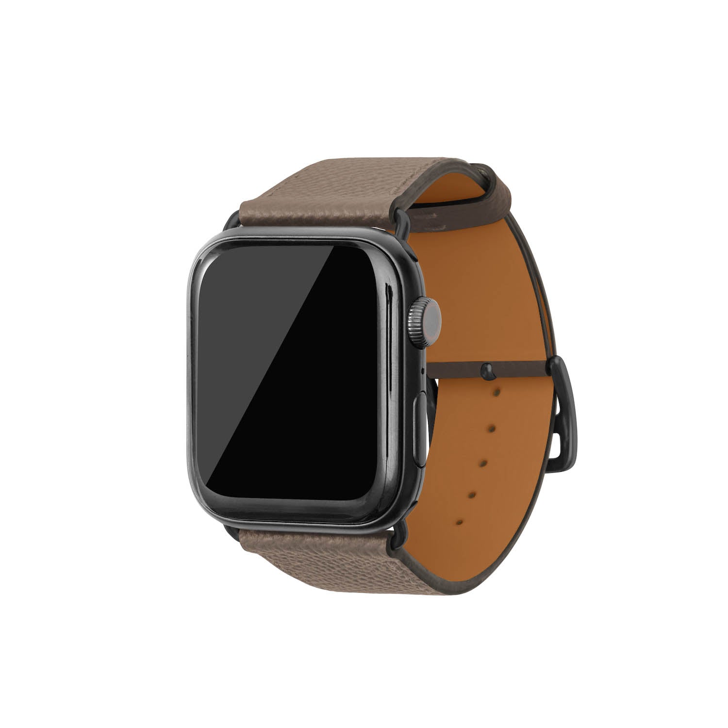 Apple Watch Band Nobile Leather (Black Adapter) (Etoupe - 44mm/45mm/46mm/49mm - M / L)