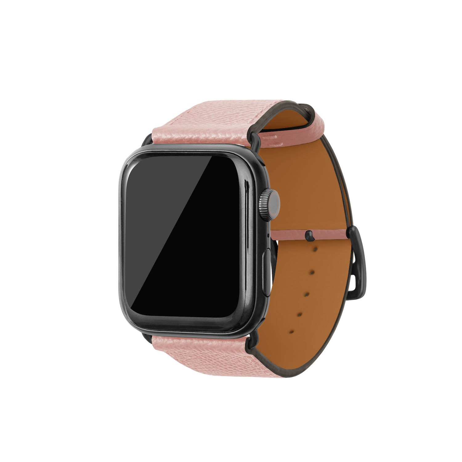 Apple Watch Band Nobile Leather (Black Adapter) (Shell Pink - 44mm/45mm/46mm/49mm - M / L)