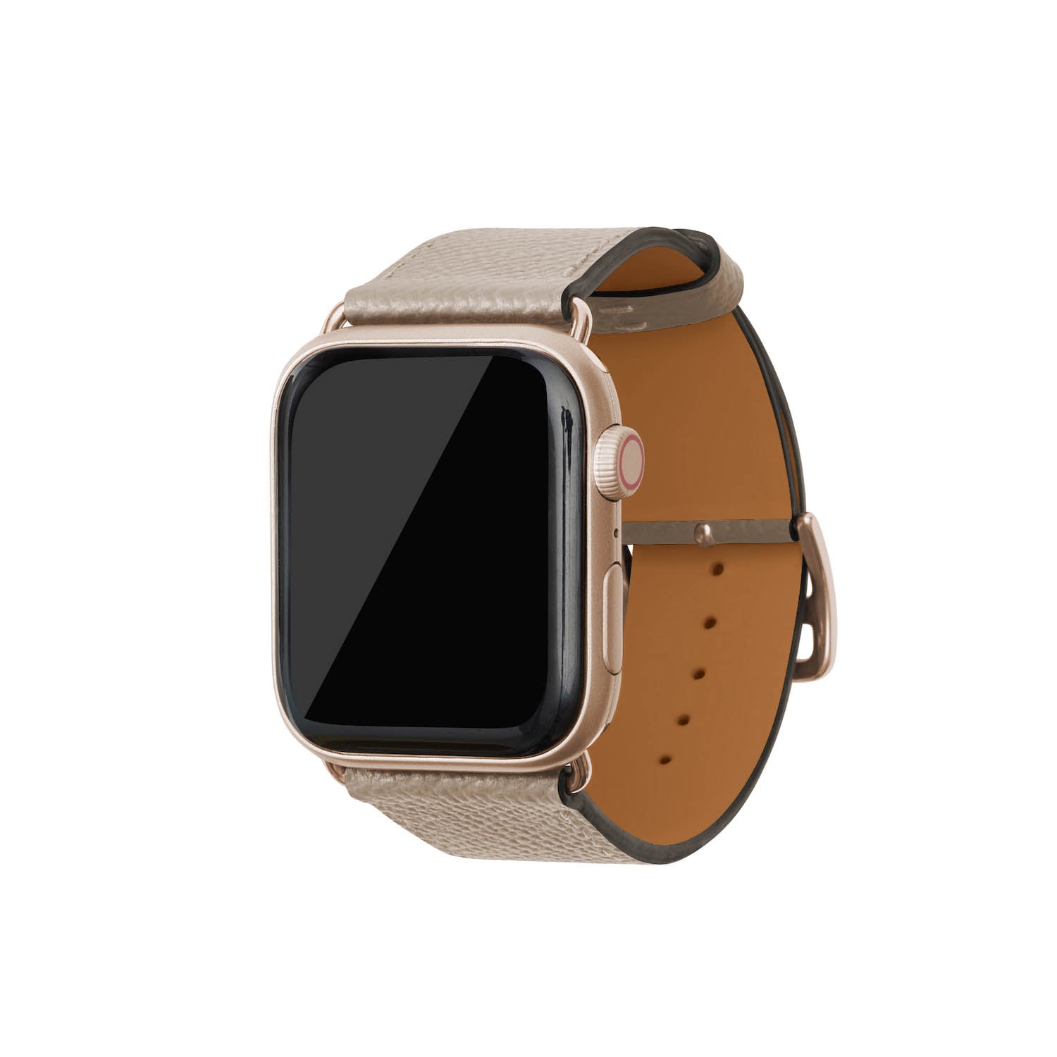 Apple Watch Band Nobile Leather (Gold Adapter) (Greige - 44mm/45mm/46mm/49mm - M / L)