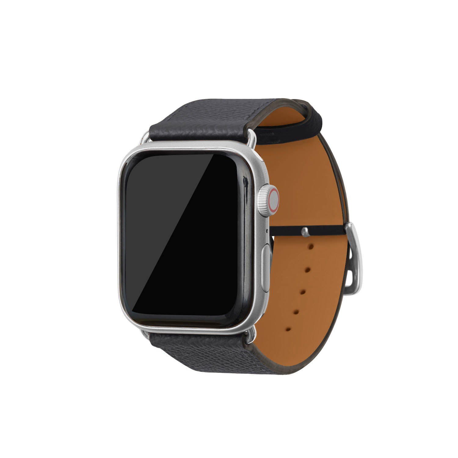 Apple Watch Band Nobile Leather (Silver Adapter - Charcoal Gray - 44mm/45mm/46mm/49mm - M / L)