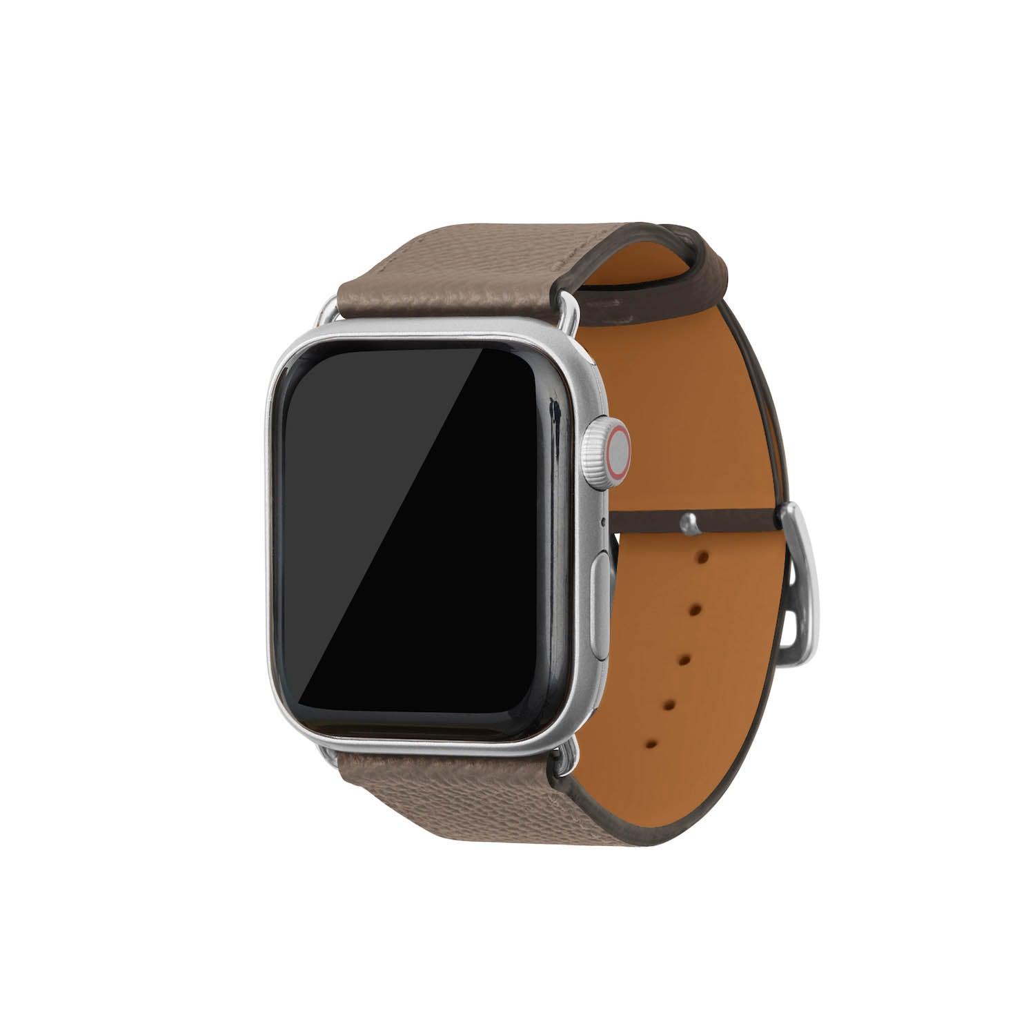 Apple Watch Band Nobile Leather (Silver Adapter) (Etoupe - 44mm/45mm/46mm/49mm - M / L)