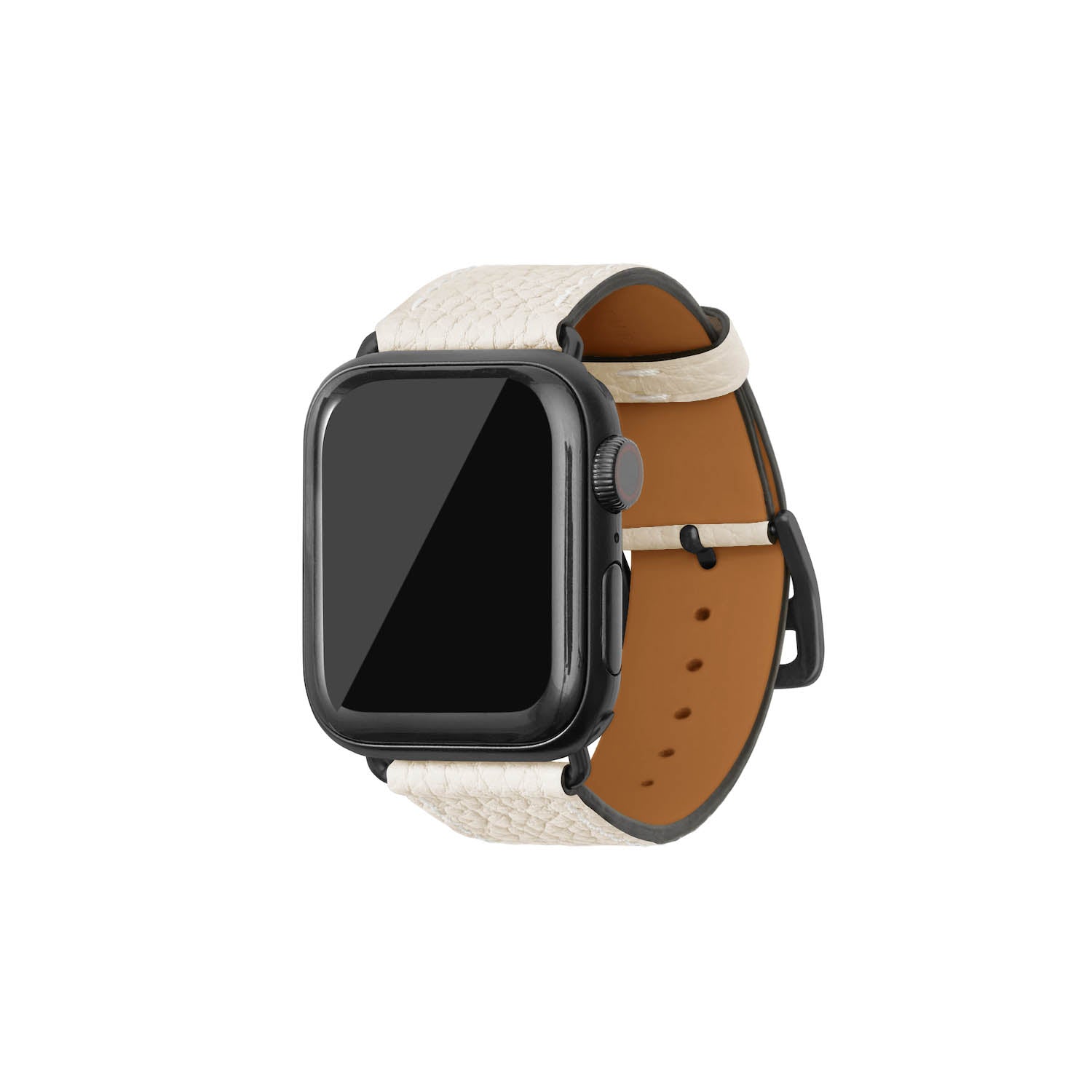 Apple Watch Band Bottalato Leather (Black Adapter) (Ivory - 38mm/40mm/41mm/42mm - M / L)