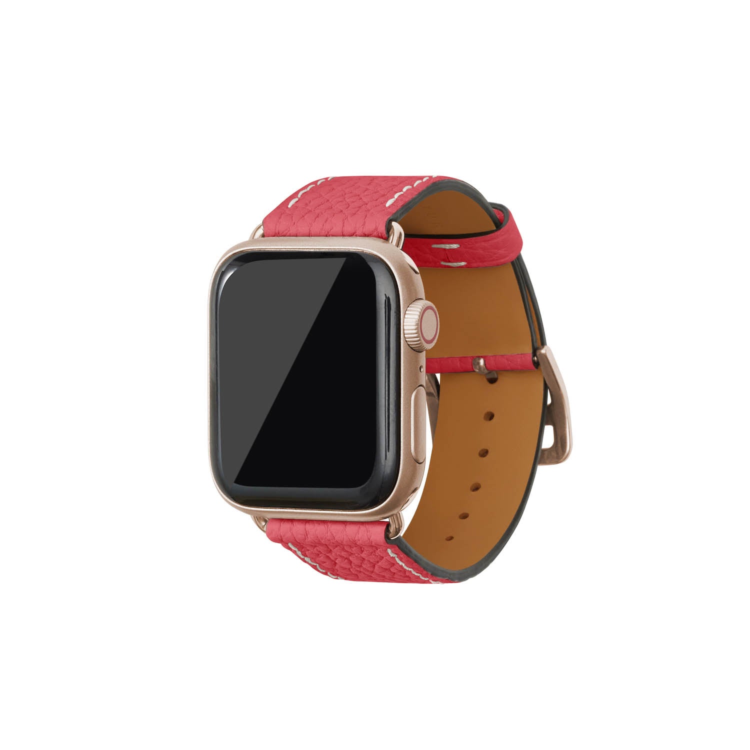Apple Watch Band Shrink Leather (Gold Adapter - Azalee Pink - 38mm/40mm/41mm/42mm - M / L)
