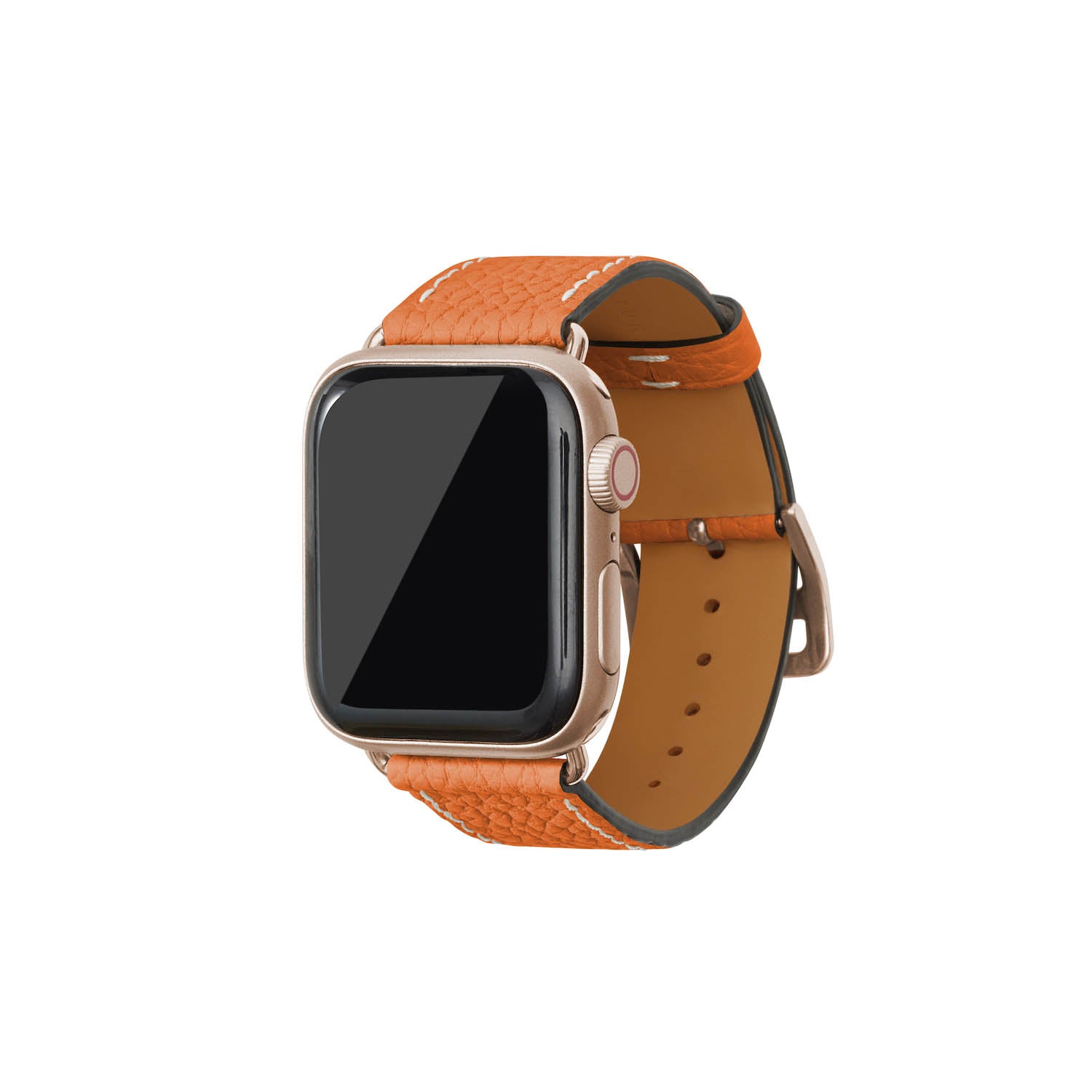 Apple Watch Band Shrink Leather (Gold Adapter - Orange - 38mm/40mm/41mm/42mm - M / L)