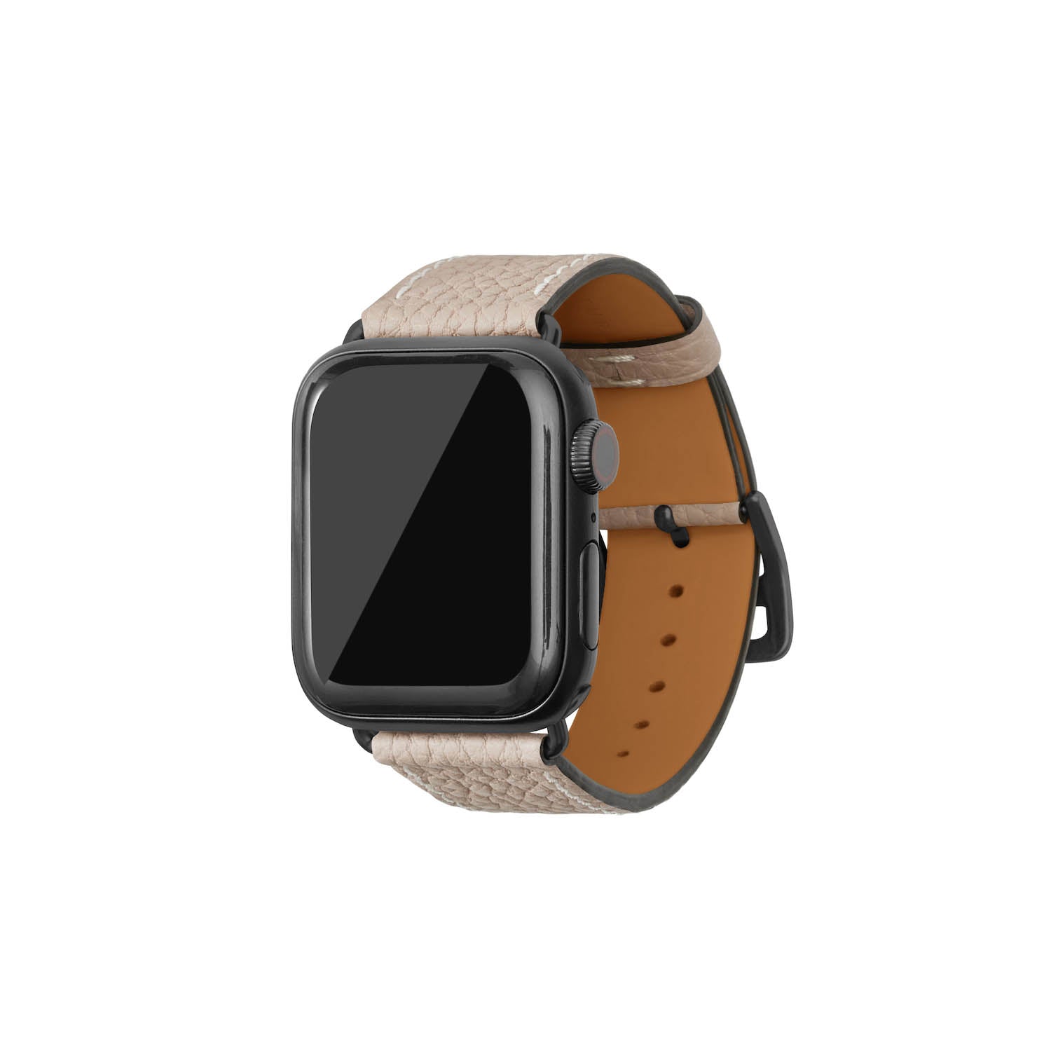 Apple Watch Band Bottalato Leather (Black Adapter) (Greige - 38mm/40mm/41mm/42mm - S / M)