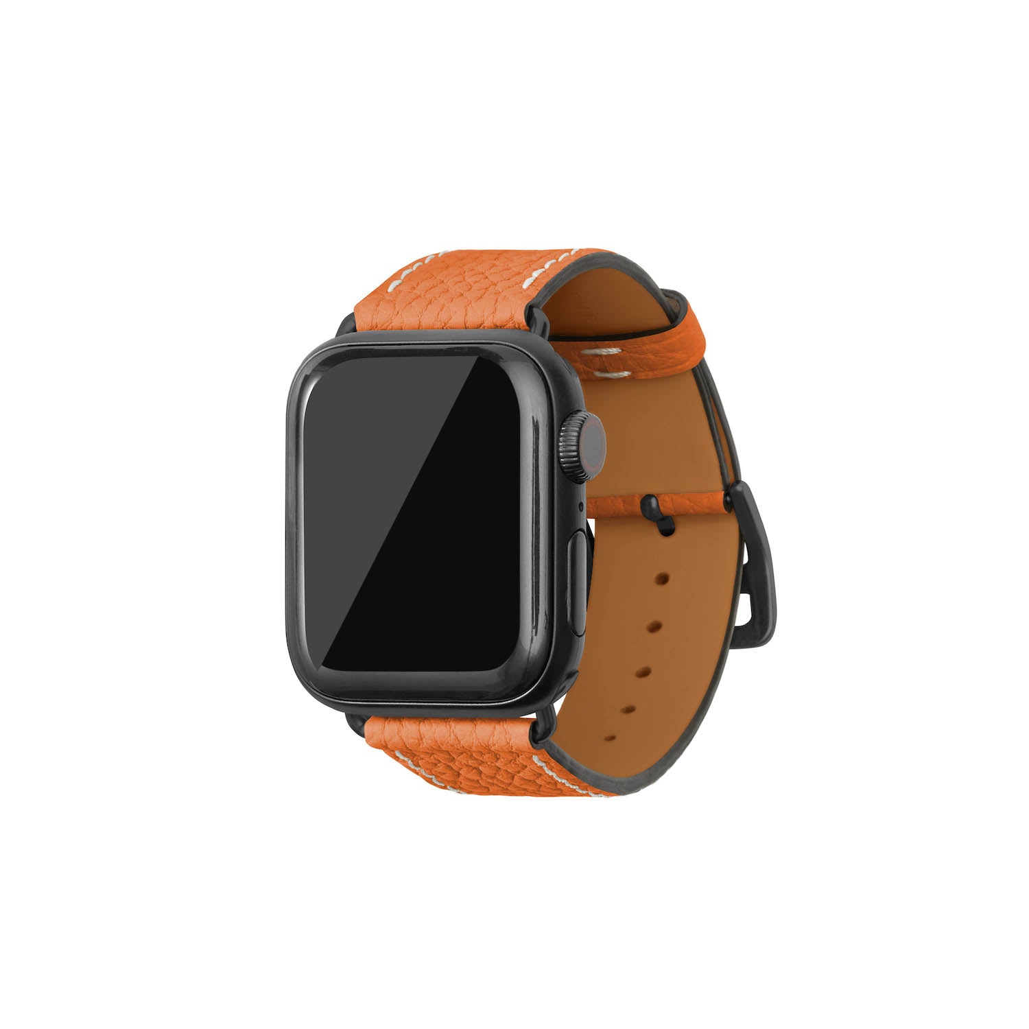 Apple Watch Band Bottalato Leather (Black Adapter) (Orange - 38mm/40mm/41mm/42mm - S / M)