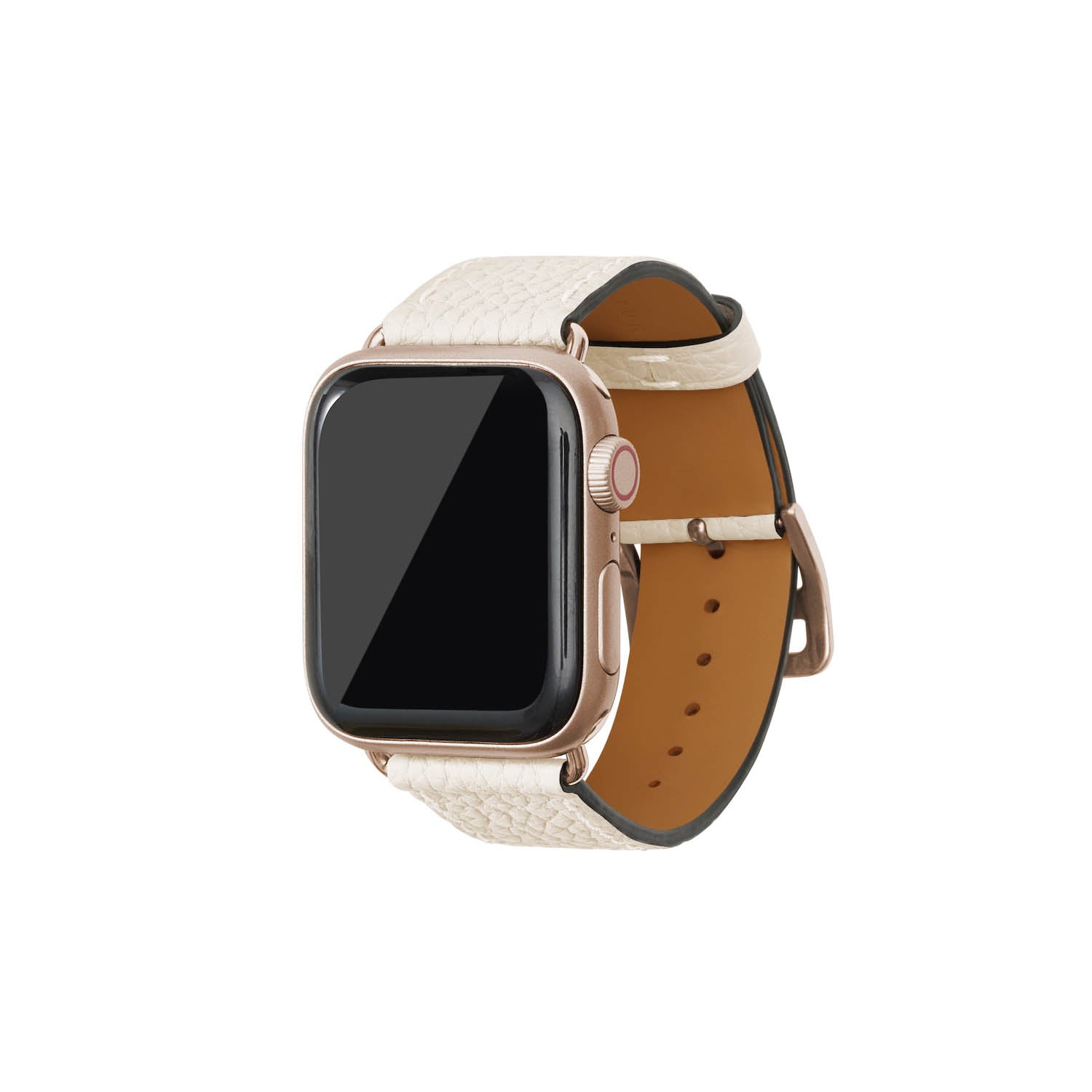 Apple Watch Band Shrink Leather (Gold Adapter - Ivory - 38mm/40mm/41mm/42mm - S / M)