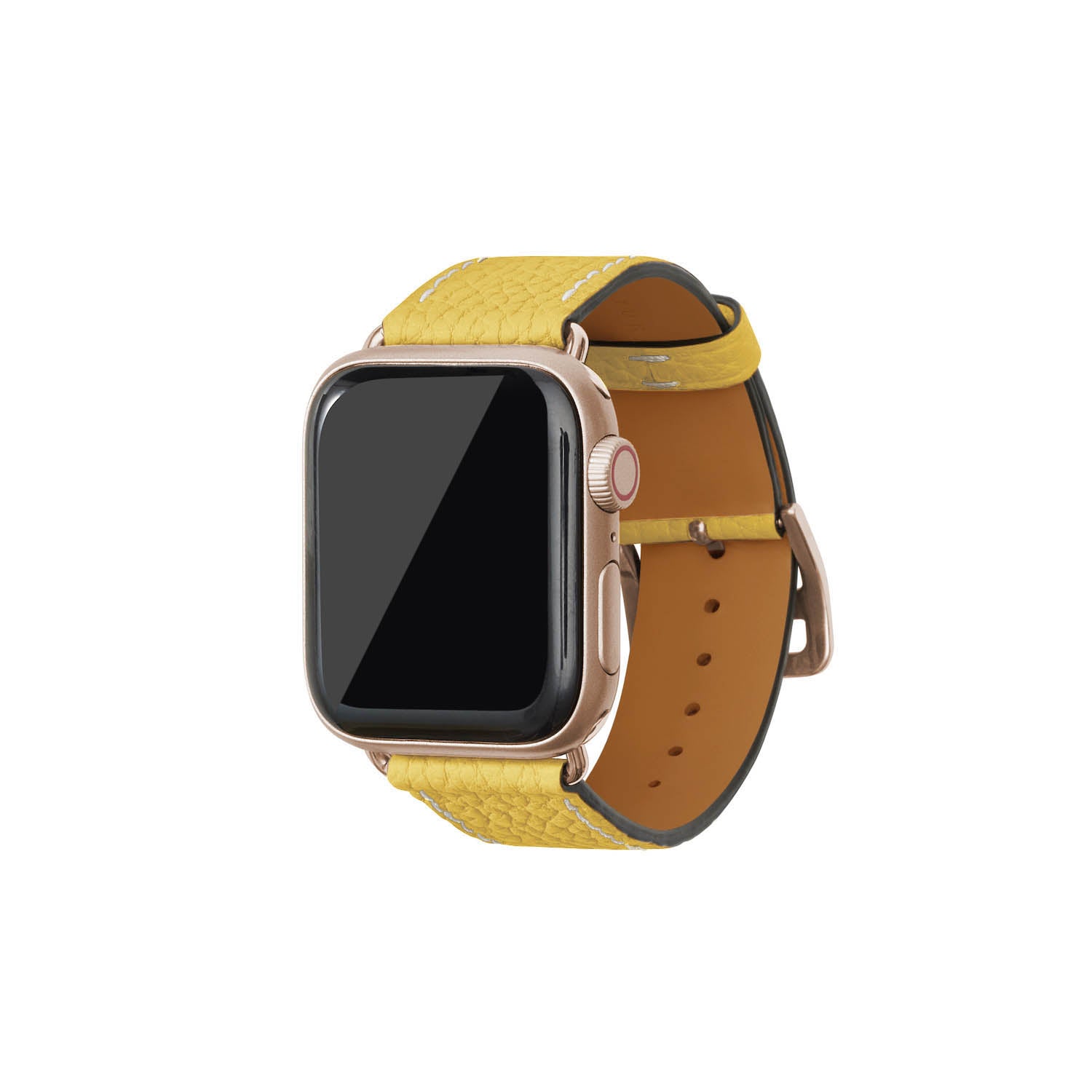 Apple Watch Band Shrink Leather (Gold Adapter - Yellow - 38mm/40mm/41mm/42mm - S / M)