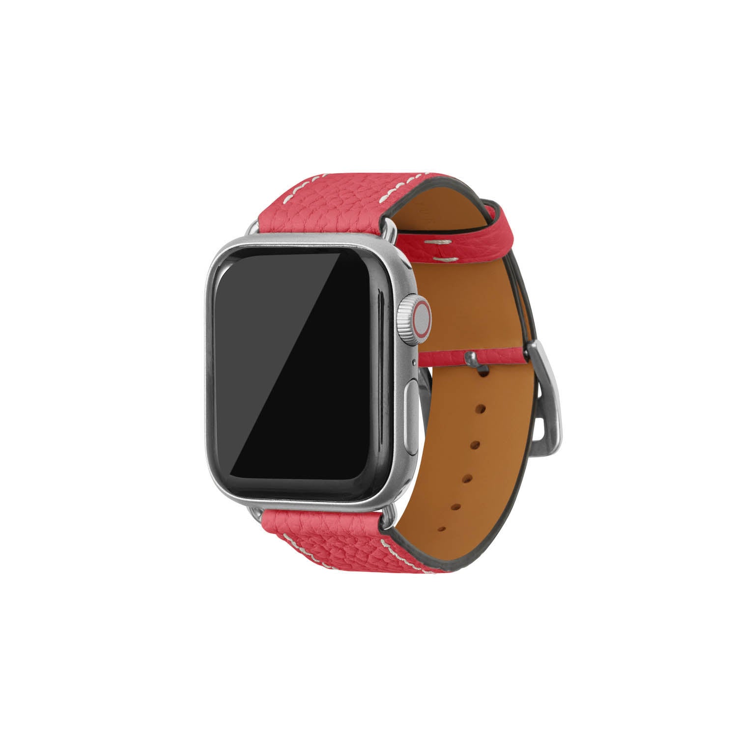 Apple Watch Band Shrink Leather (Silver Adapter - Azalee Pink - 38mm/40mm/41mm/42mm - S / M)