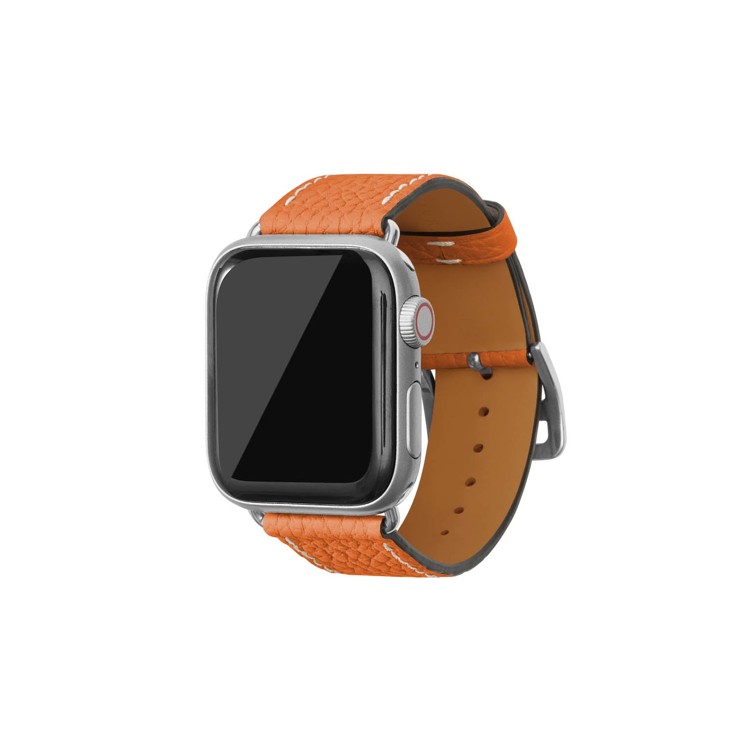 Apple Watch Band Shrink Leather (Silver Adapter - Orange - 38mm/40mm/41mm/42mm - S / M)
