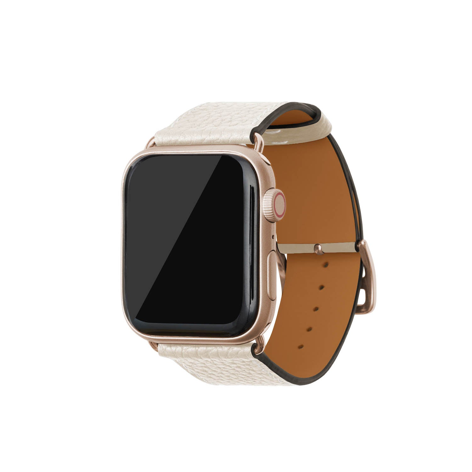 Apple Watch Band Bottalato Leather (Gold Adapter) (Ivory - 44mm/45mm/46mm/49mm - M / L)