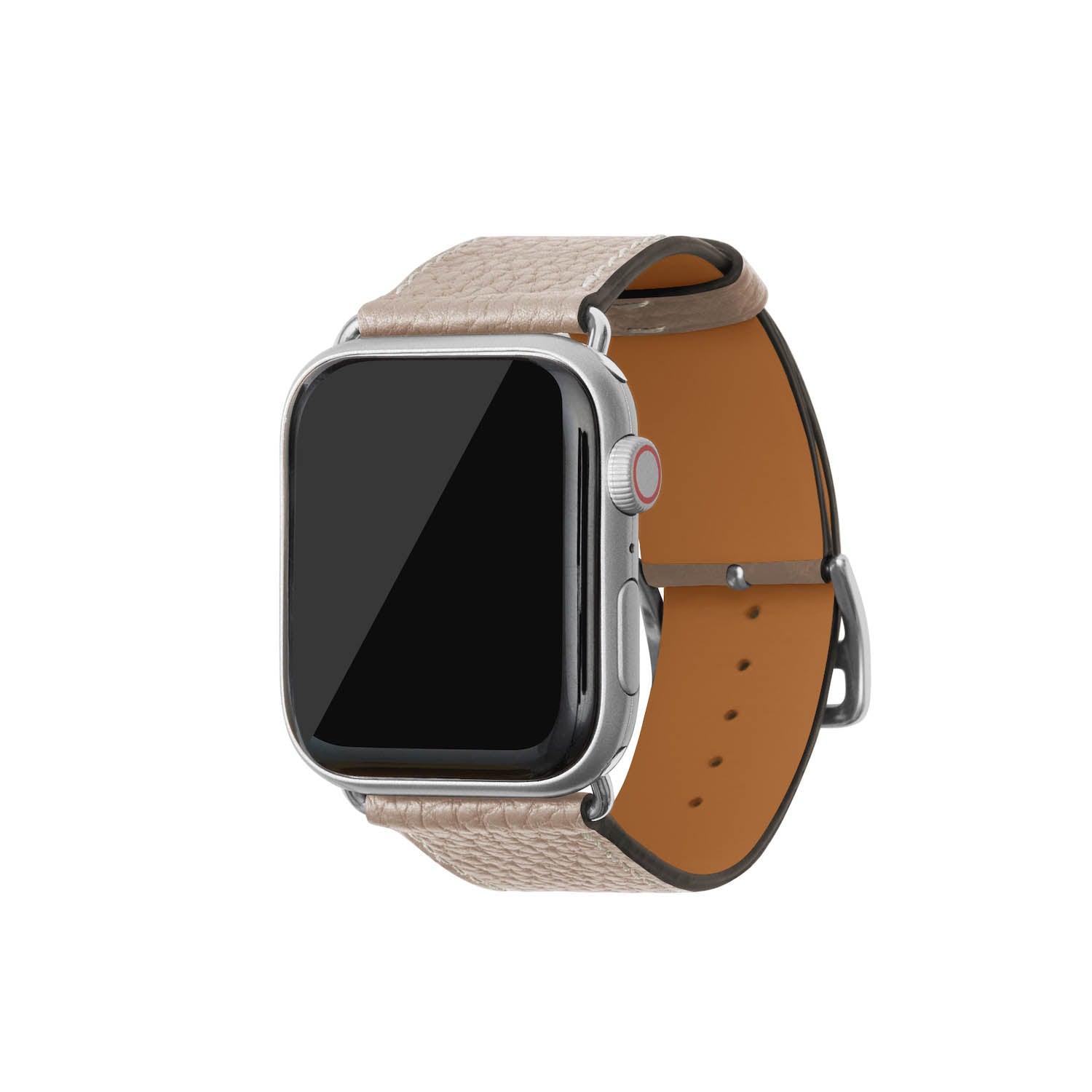Apple Watch Band Shrink Leather (Silver Adapter) (Greige - 44mm/45mm/46mm/49mm - M / L)