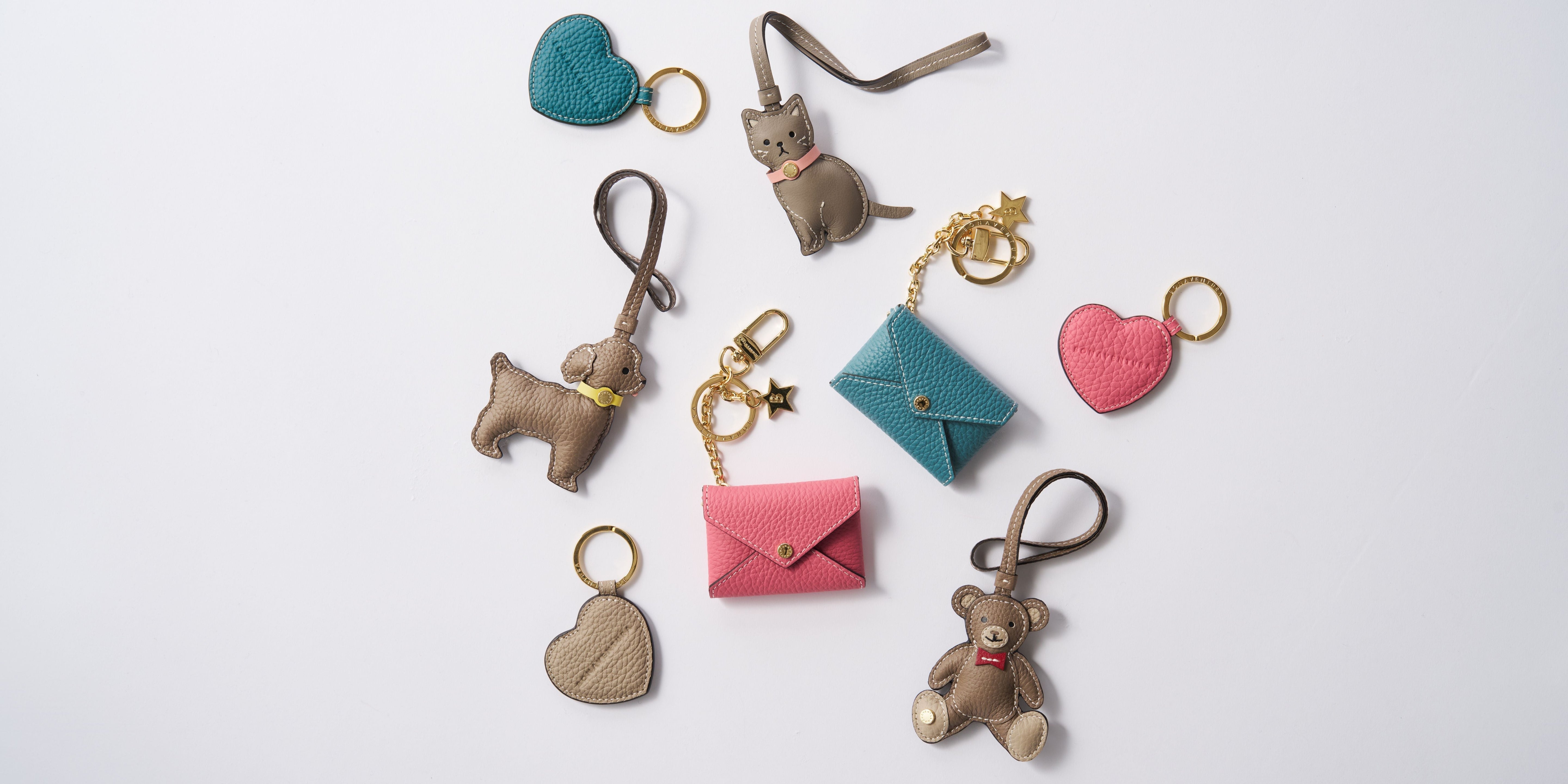 Handcrafted leather charms, showcasing refined texture and minimalist elegance.