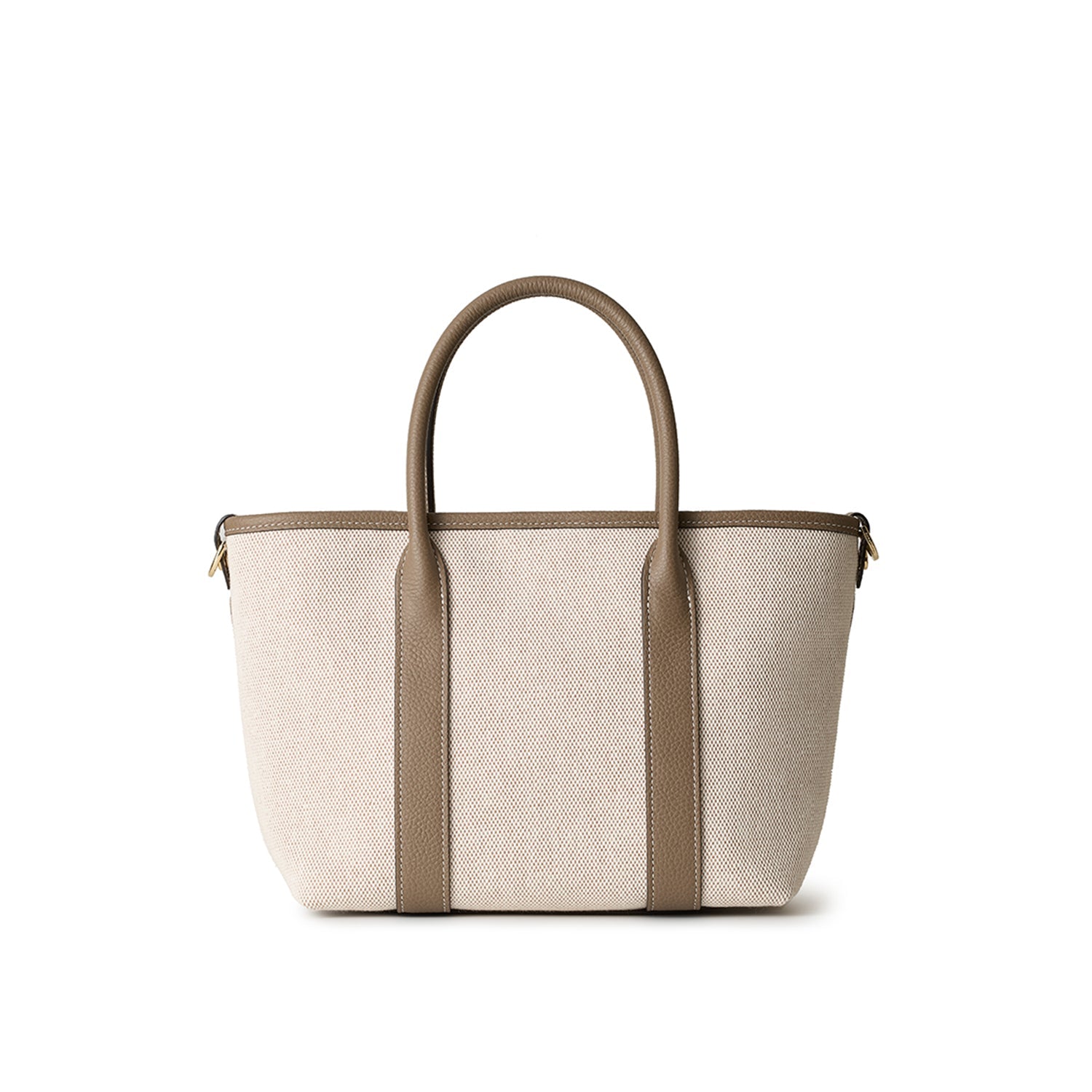 Vita Canvas Tote Bag (Beige × Etoupe - Small)