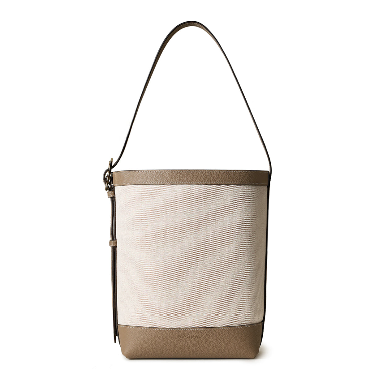 Mina Open Bucket Bag Canvas (Beige × Etoupe)
