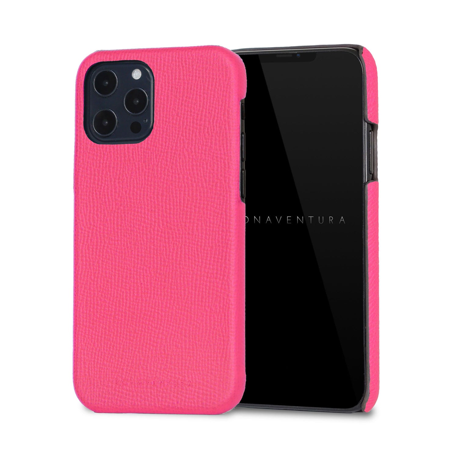 iPhone 12 Back Cover Case Nobile Leather (Fuchsia Pink)