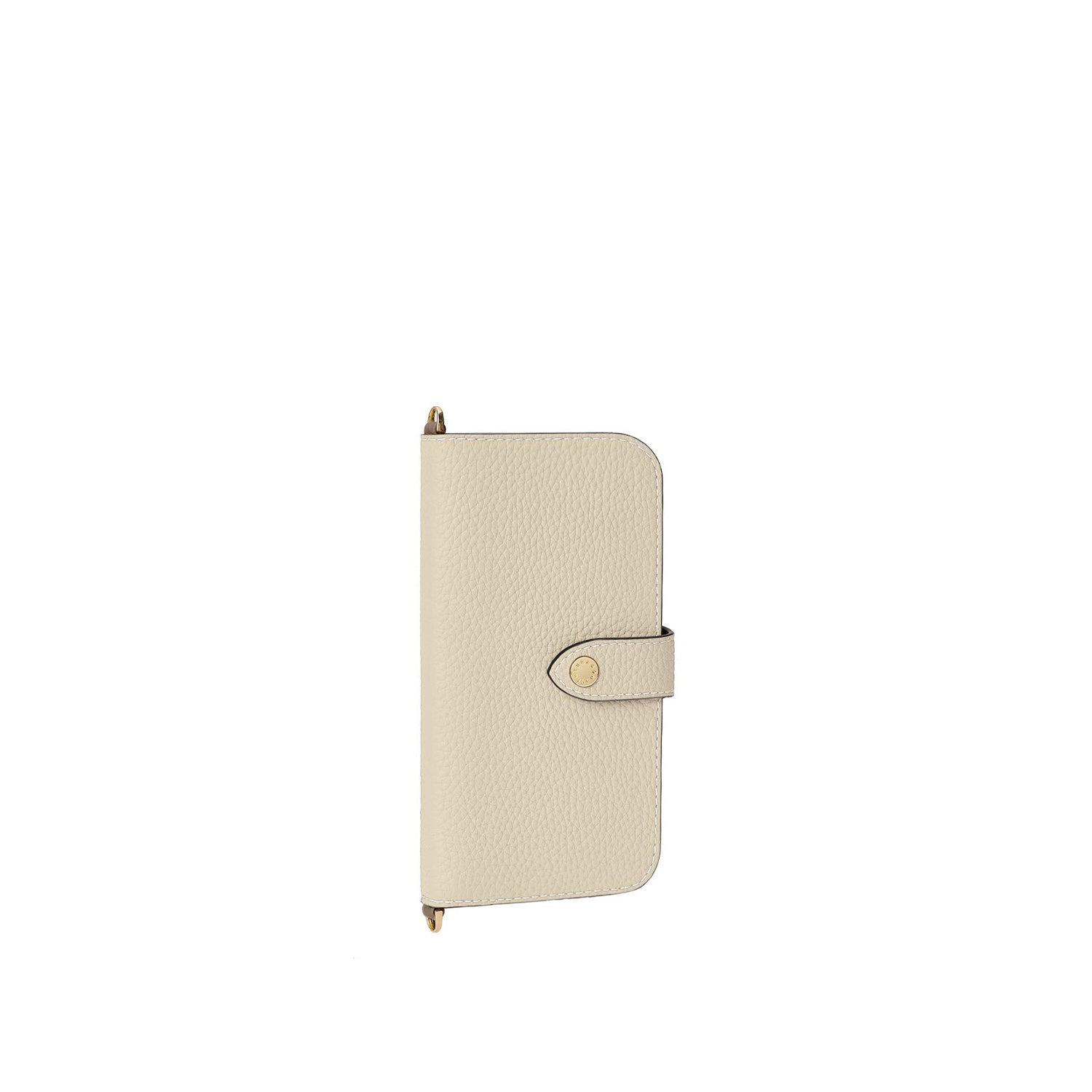 iPhone 17 Belted Diary Case Shrink Leather (Ivory × Etoupe)