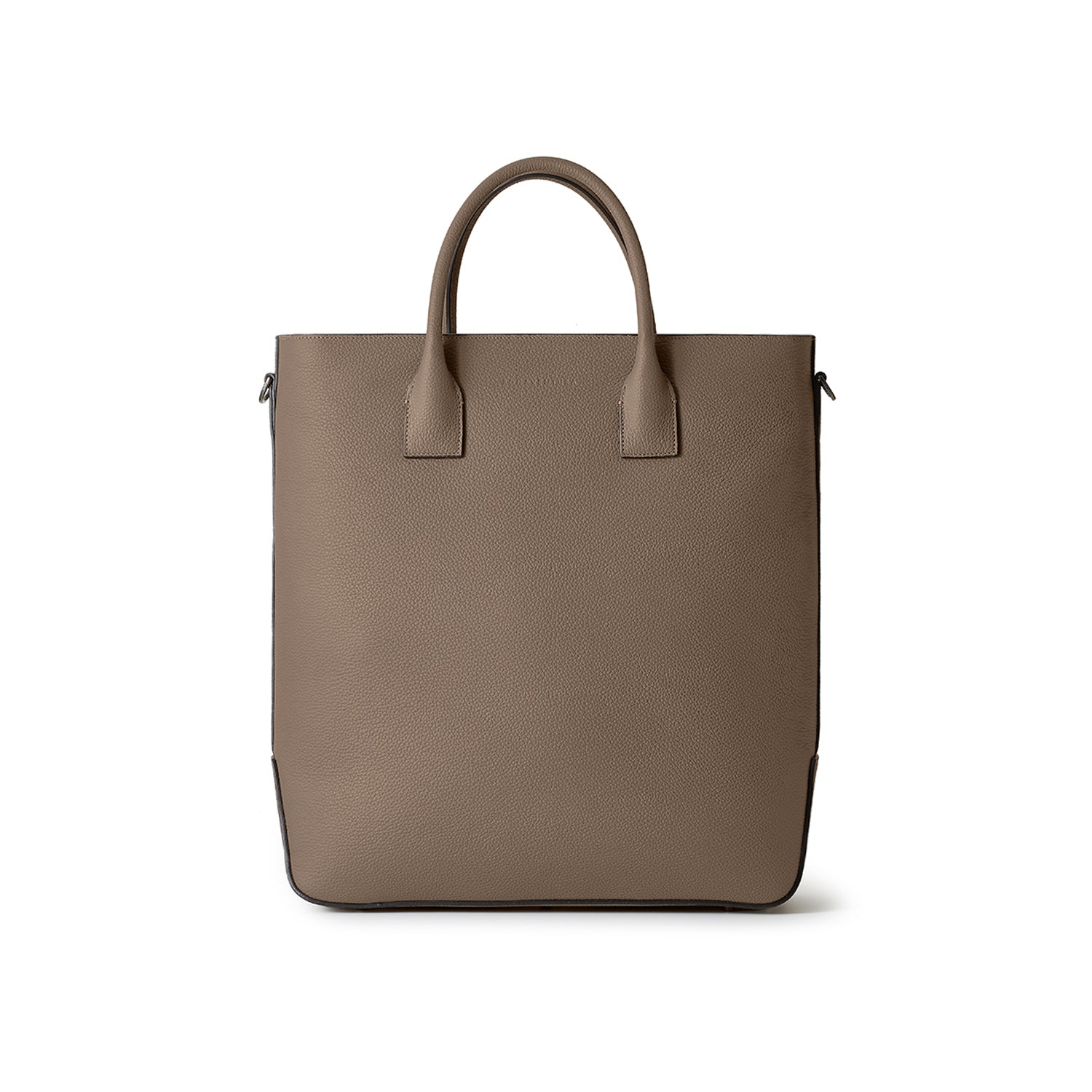 Filippo Vertical Tote Bag Shrink Leather (Etoupe)