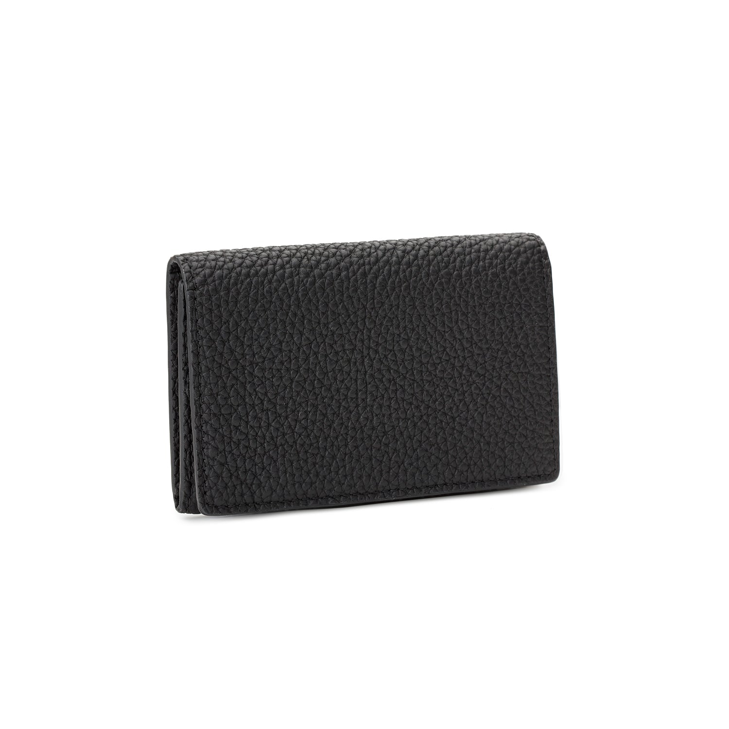 Business Card Case with Sleeve Bottalato Leather (Black × Etoupe)