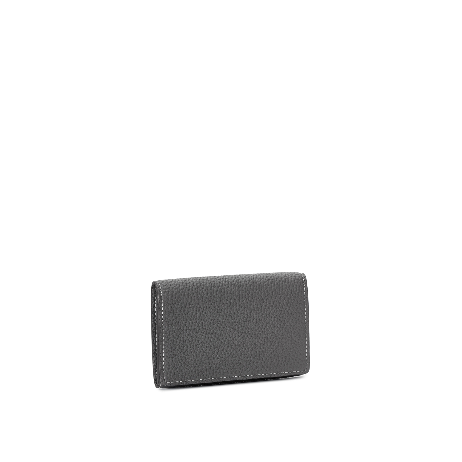 Business Card Case with Sleeve Shrink Leather (Charcoal Gray × Azalee Pink)