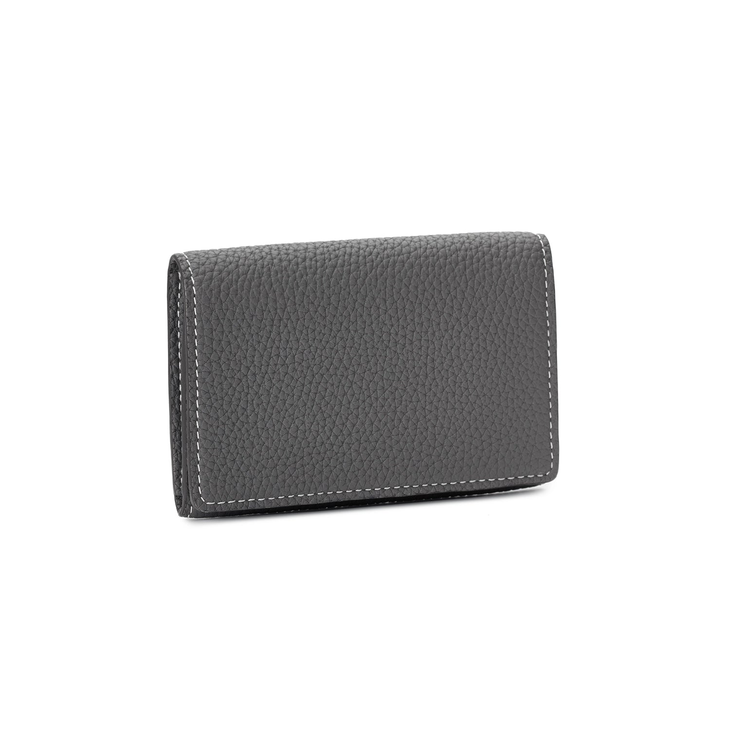Business Card Case with Sleeve Bottalato Leather (Charcoal Gray × True Gray)