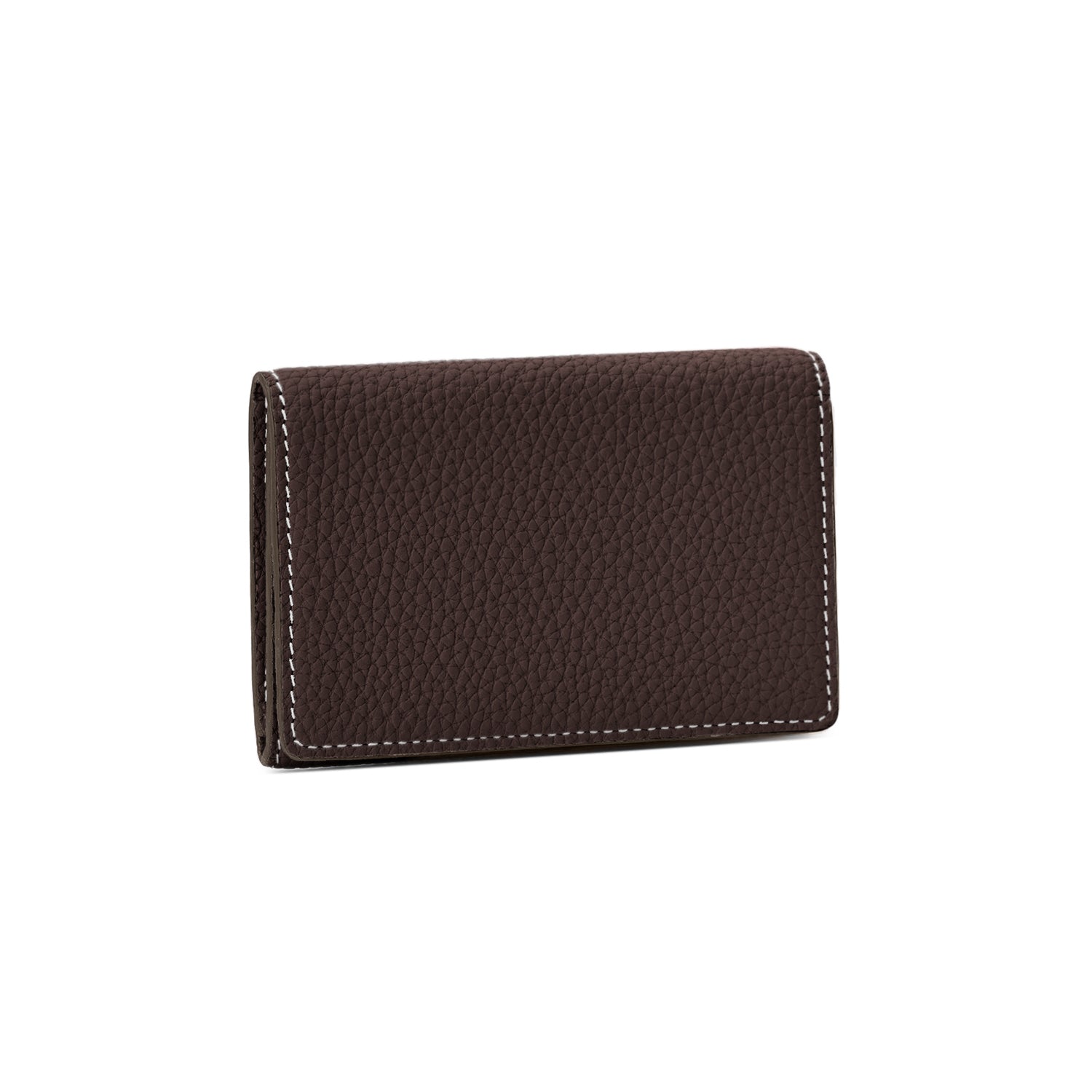 Business Card Case with Sleeve Shrink Leather (Chocolate Brown × Red)