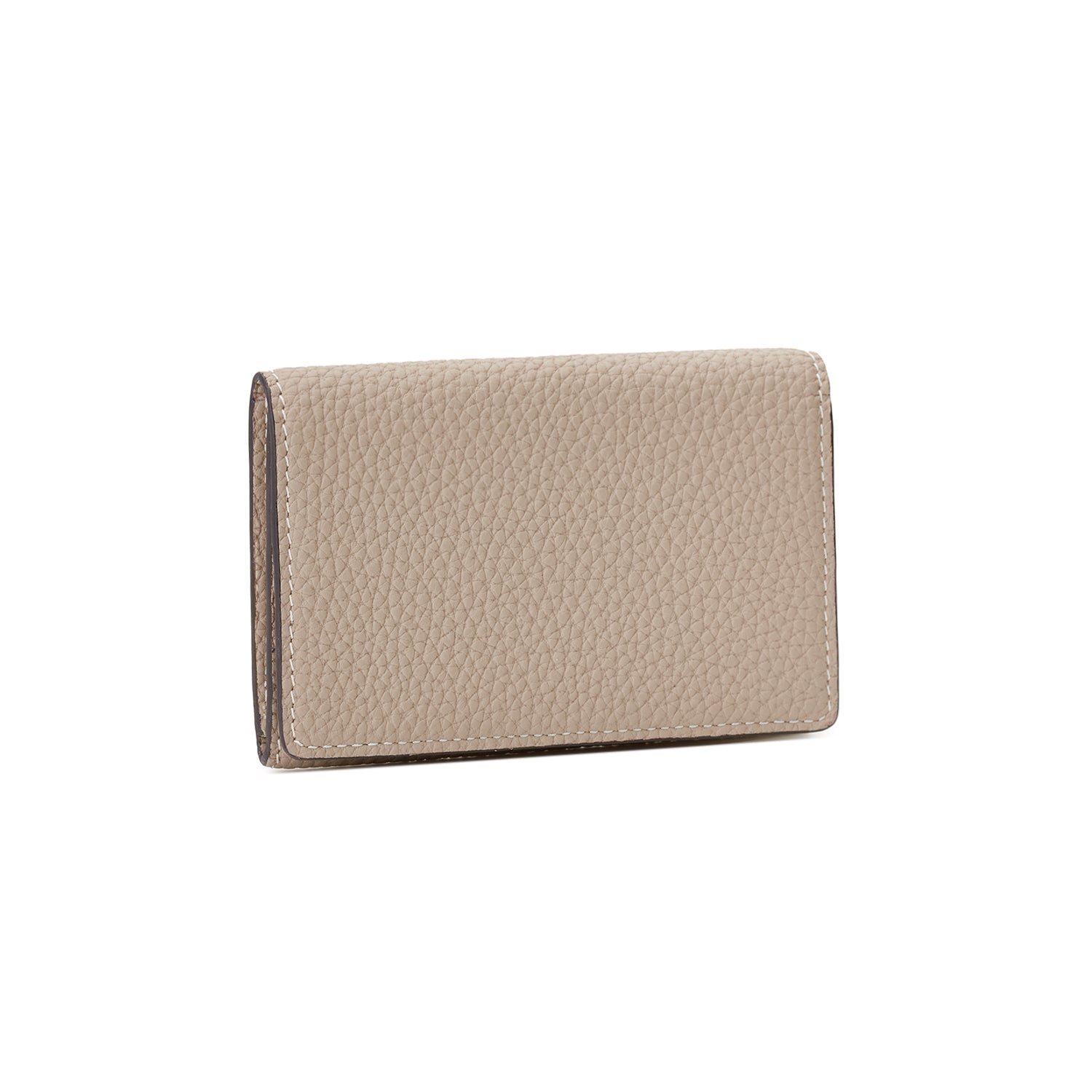 Business Card Case with Sleeve Shrink Leather (Greige × Sakura Pink)