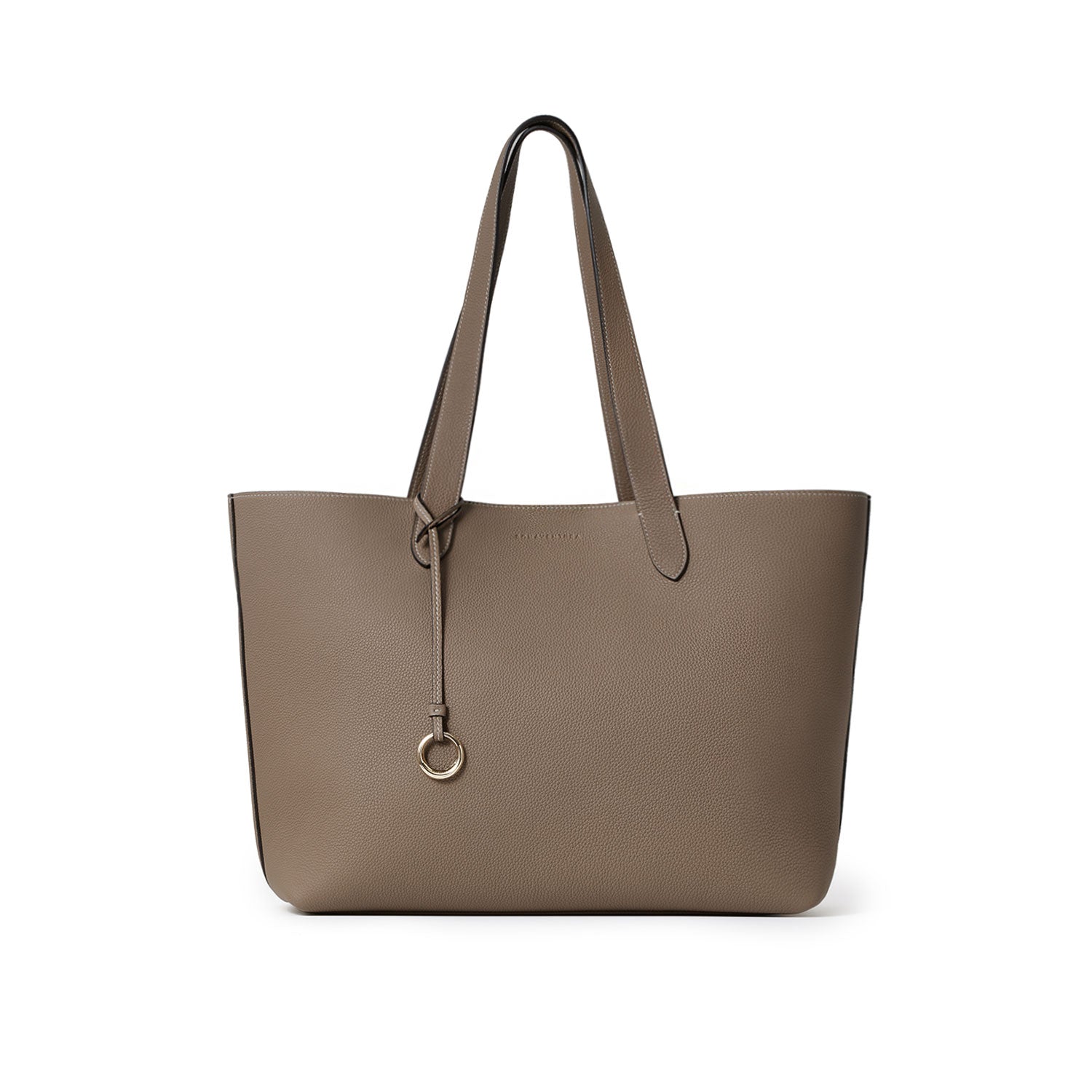 Alina 2-way Tote Bag Large Shrink Leather Small (Etoupe - Large)