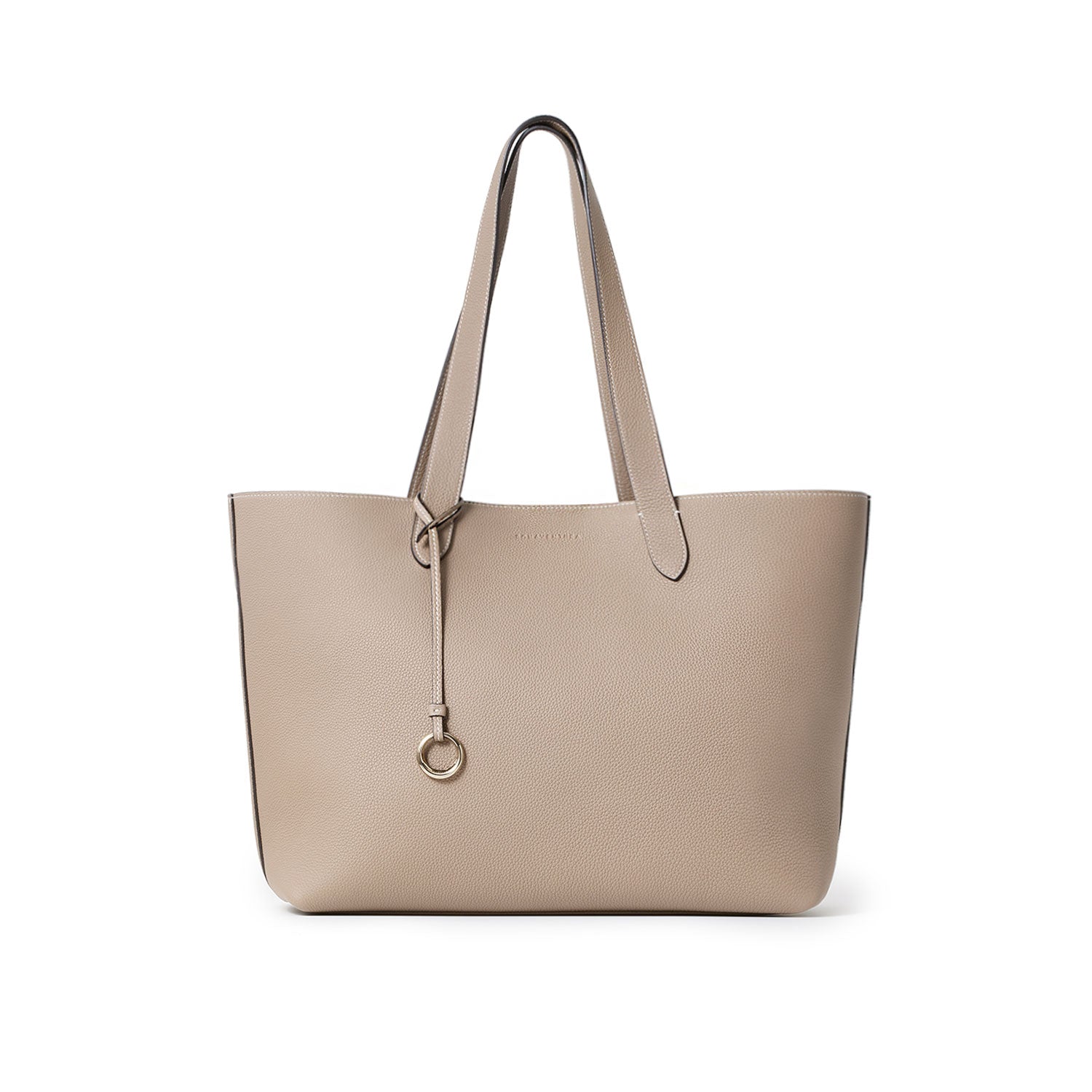 Alina 2-way Tote Bag Large Shrink Leather Small (Greige - Large)