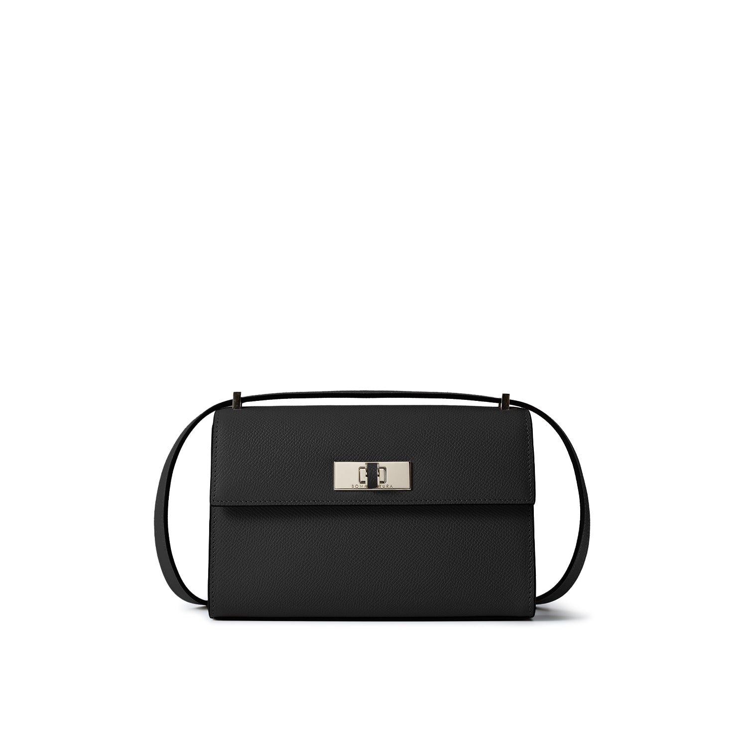 Vittoria Shoulder Bag Nobile Leather (Black × Bordeaux)
