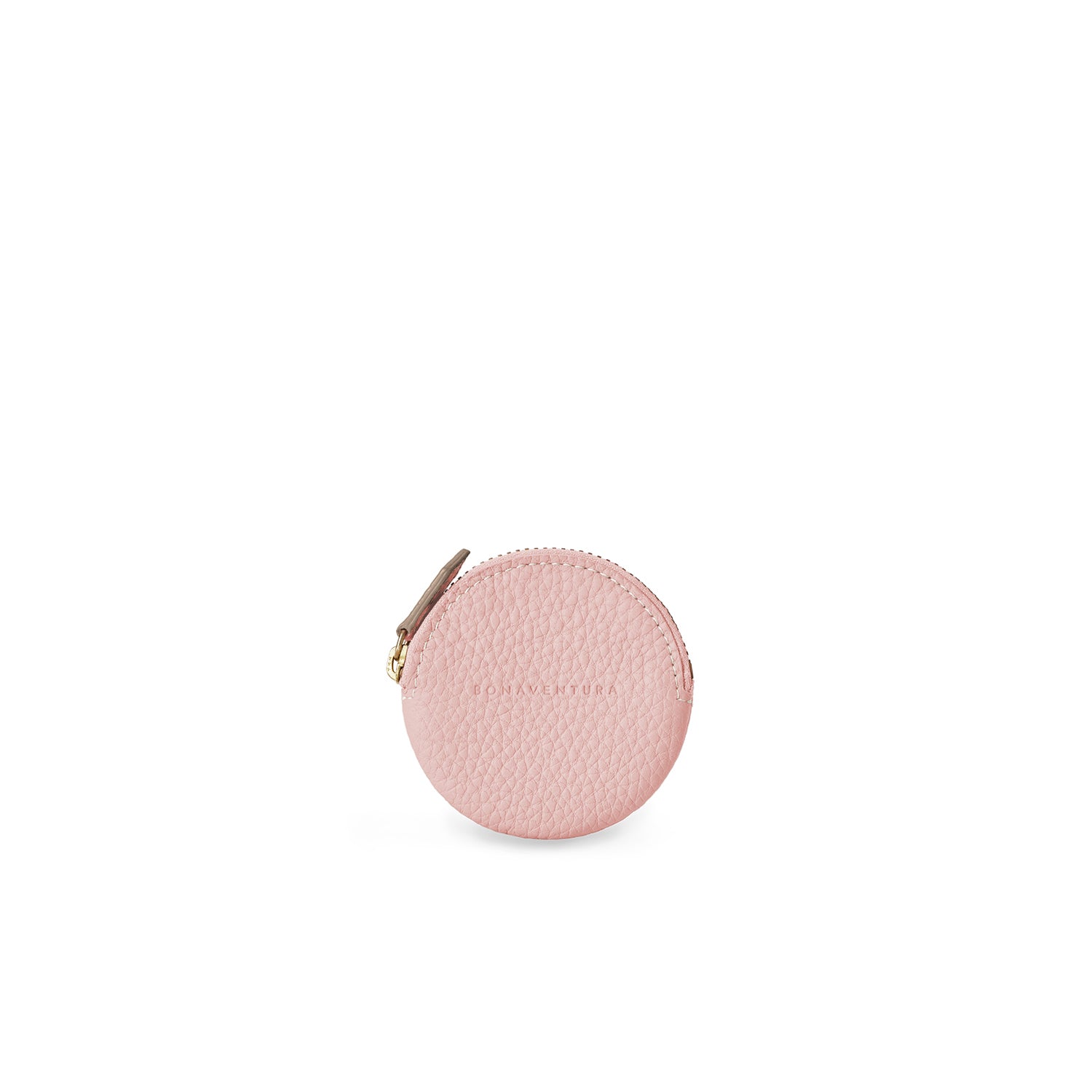 Round Coin Case Shrink Leather (Sakura Pink (Etoupe edge paint))